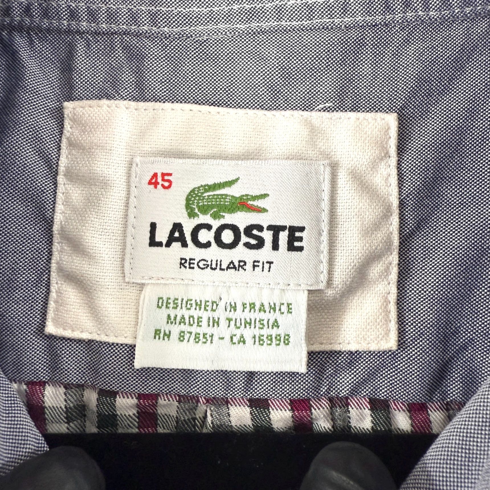 Lacoste Lacoste Button-Up Shirt Mens XL Black Plaid Long Sleeve 100% Cotton Regular Size US XL / EU 56 / 4 - 7 Thumbnail