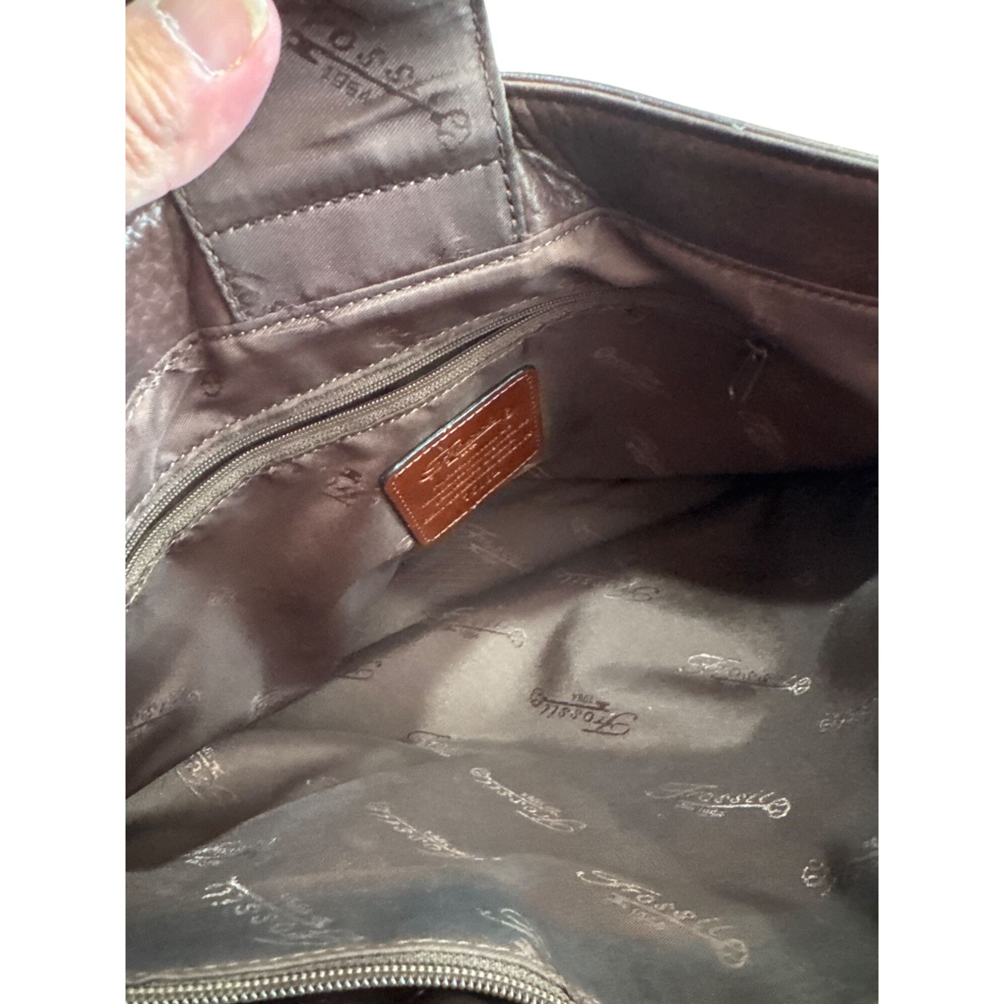 Fossil Fossil Womans Vintage Brown Leather Shoulder Handbag SKU 865 Size ONE SIZE - 14 Thumbnail