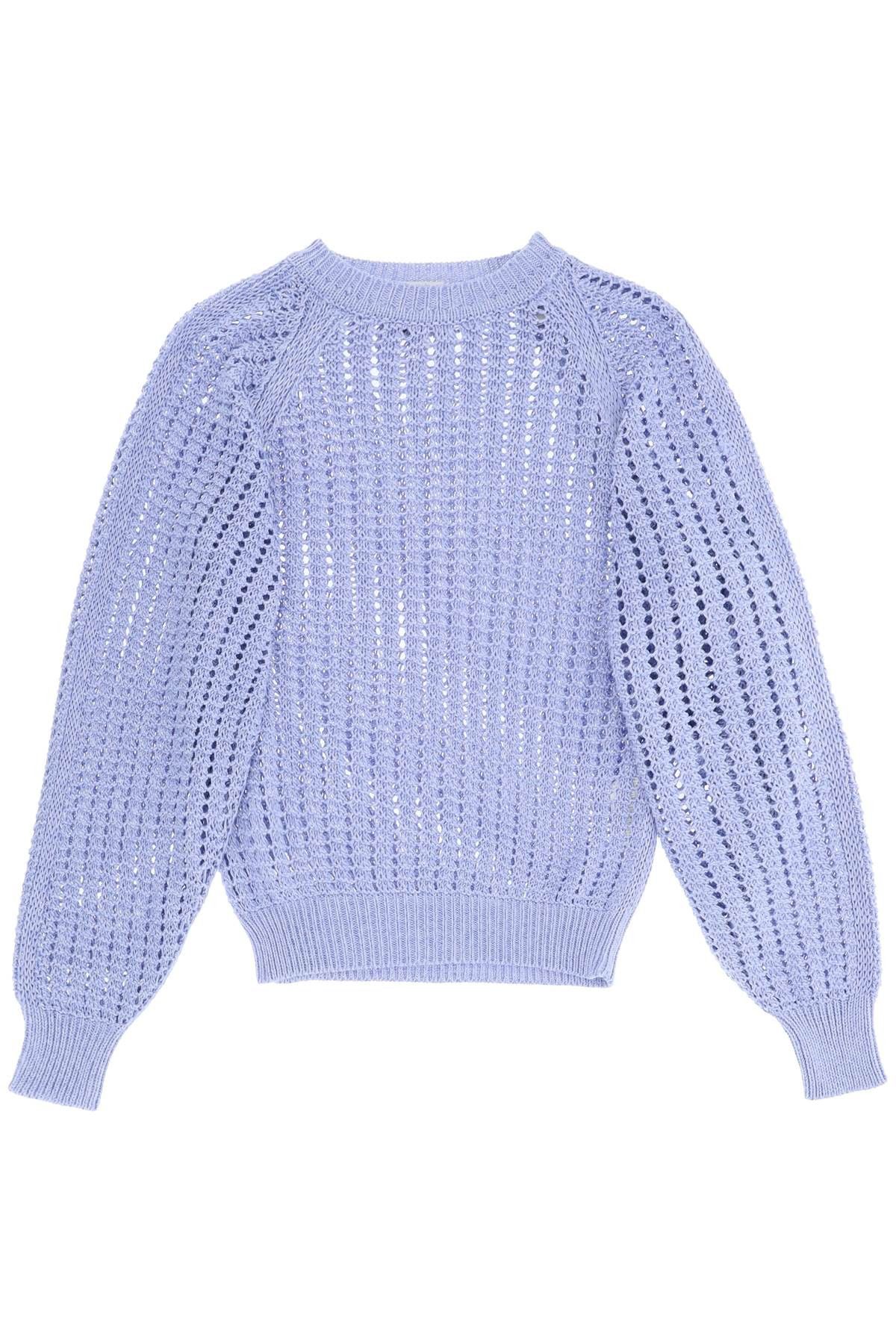 image of Agnona Cotton Silk Sweater in Glicine, Women's (Size Medium)