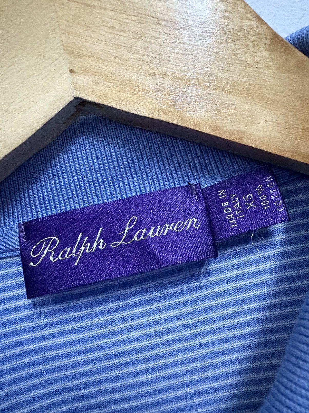 Ralph Lauren Purple Label Ralph Lauren Purple Label Stripe Soft Blue Polo Shirt Size US M / EU 48-50 / 2 - 9 Thumbnail