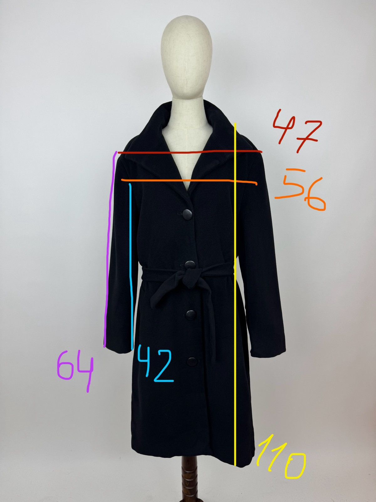 Marella Marella Wool / Angora Belted Coat Womens Size US14 F46 Size XL / US 12-14 / IT 48-50 - 12 Thumbnail