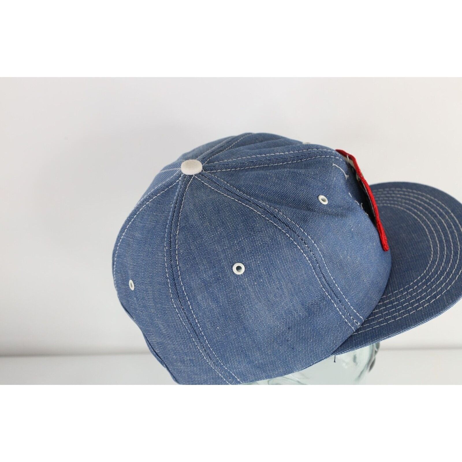 Vintage Vintage 80s K Brand BFI Garbage Can Patch Chambray Denim Hat Size ONE SIZE - 6 Thumbnail