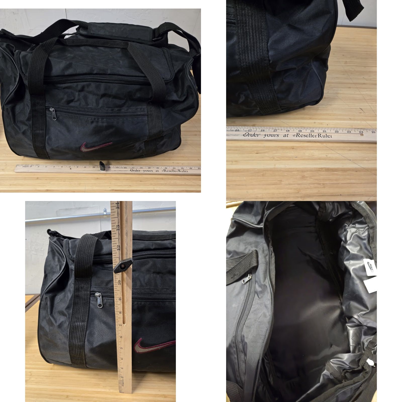 Nike VINTAGE Nike Gym Duffle Bag Black Medium Man Duffle Zip Nylon Embroidered Swoosh 90s Size ONE SIZE - 8 Thumbnail