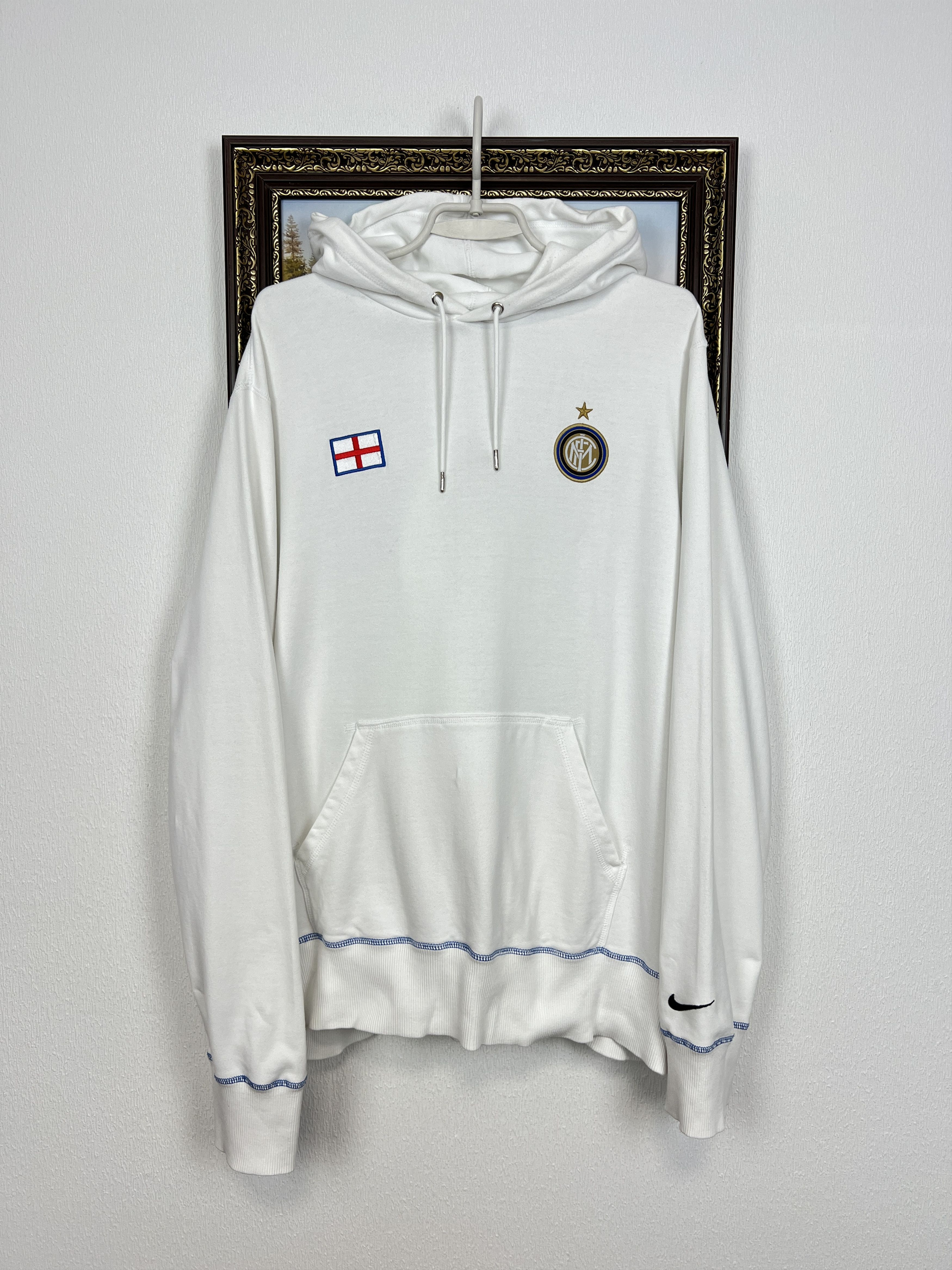 Nike Vintage Nike Inter Milan Football Hoodie White Soccer Jacket Size US XL / EU 56 / 4 - 1 Thumbnail