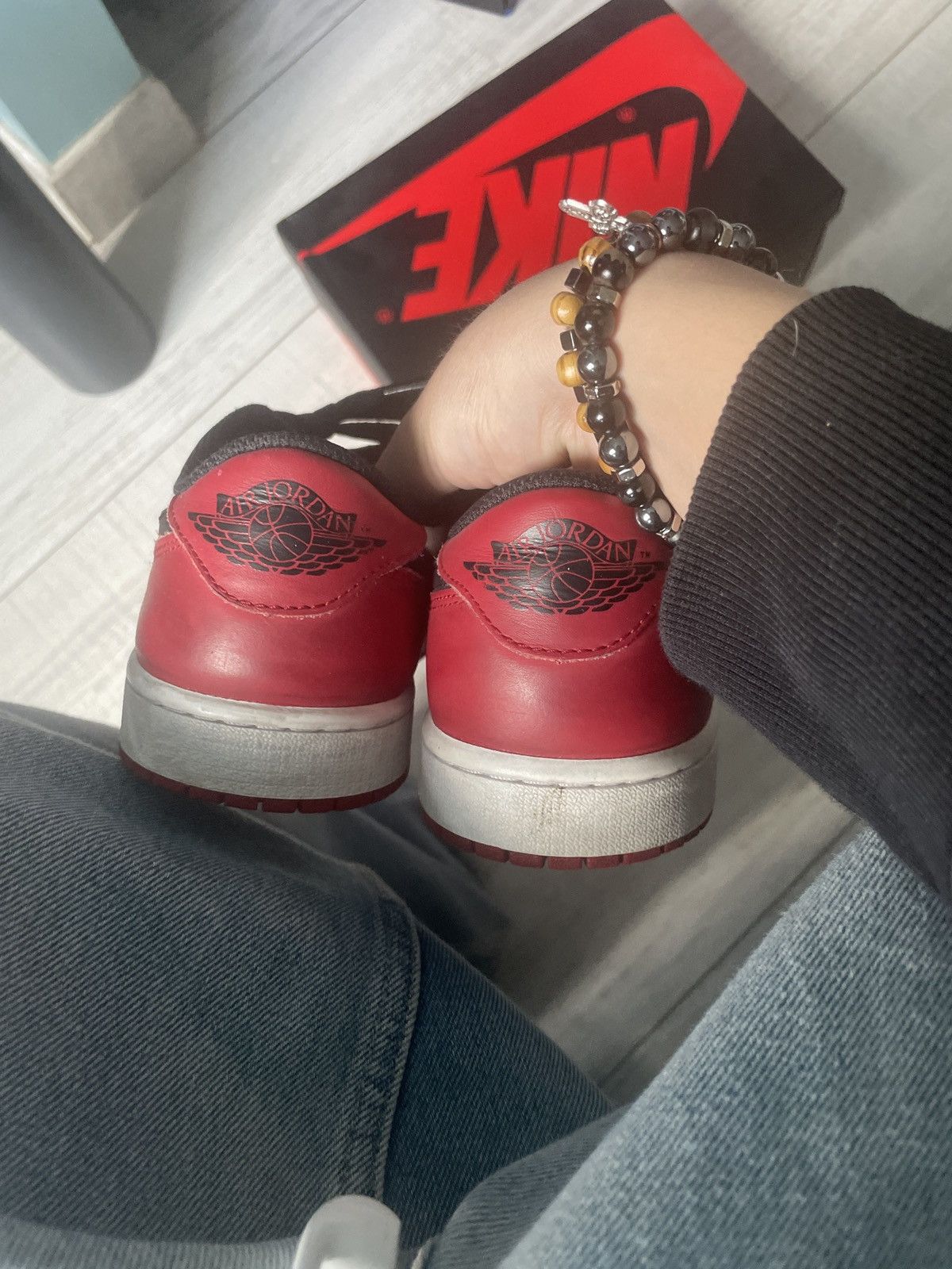 Jordan Brand × Nike 2023 Jordan 1 low OG black toe Size US 8 / EU 41 - 4 Thumbnail