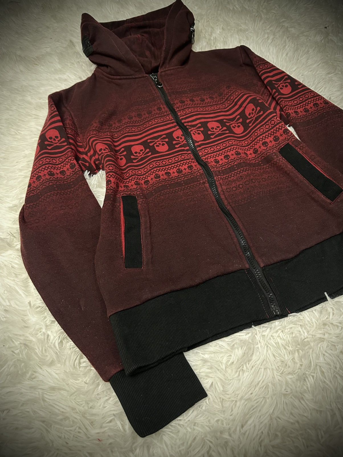 If Six Was Nine 💥rare💥 in the attic bono skull maroon hoodie Size US L / EU 52-54 / 3 - 3 Thumbnail