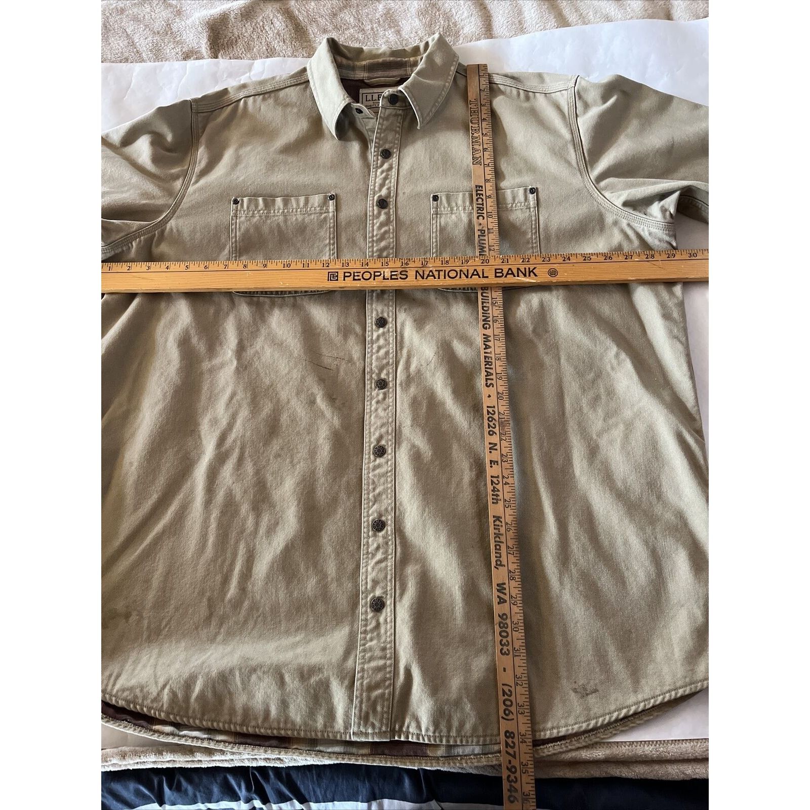 L.L. Bean LL Bean Vintage Men’s XXLT Brown Canvas Snap Shacket Jacket Size US XXL / EU 58 / 5 - 9 Thumbnail