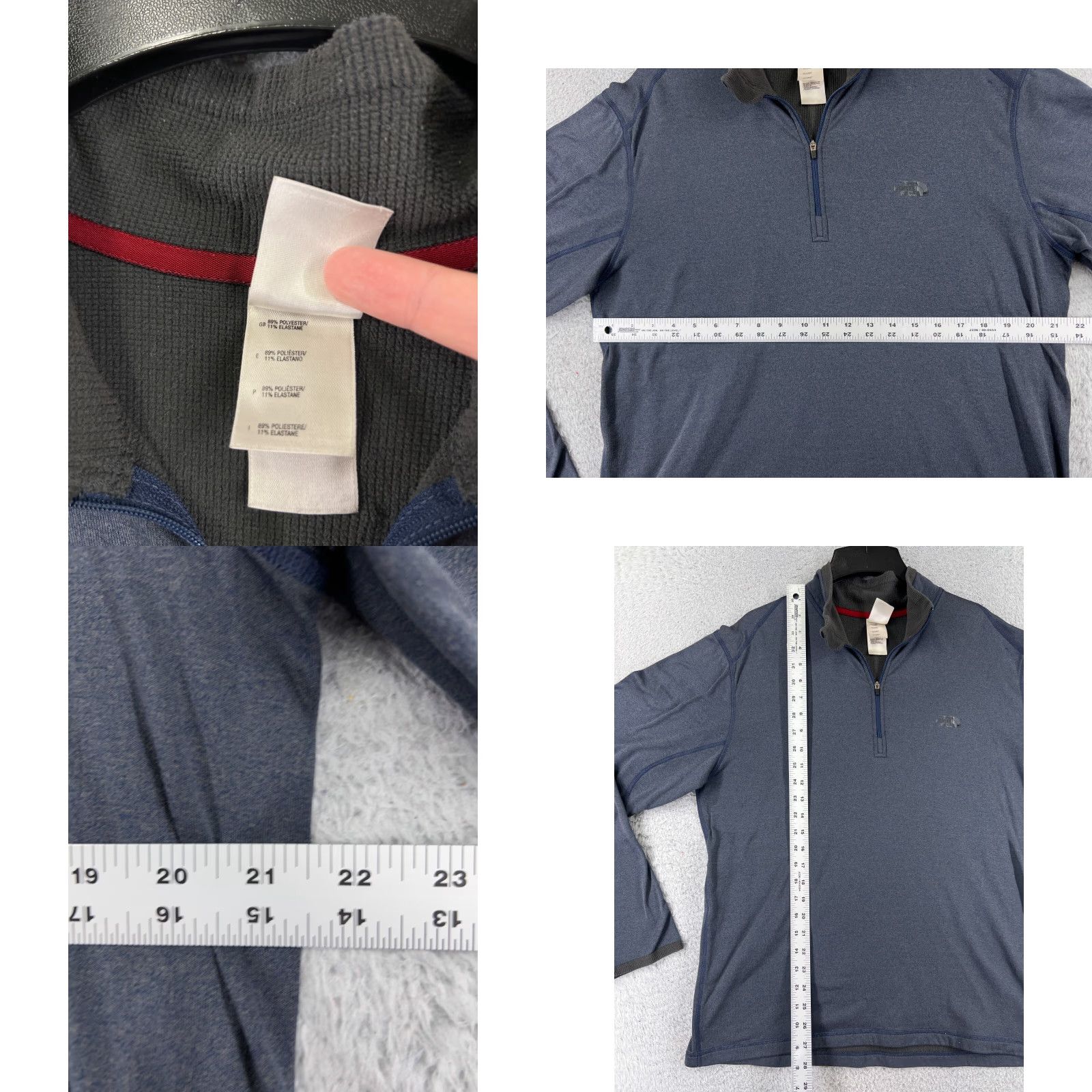 The North Face The North Face Sweater Mens Large Blue Long Sleeve 1/4 Zip Polyester Read Size US L / EU 52-54 / 3 - 8 Thumbnail