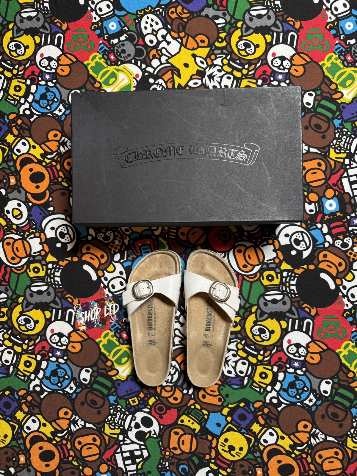 Birkenstock × Chrome Hearts Chrome Hearts X Birkenstock White Leather Gunslinger Sandals Size US 6 / IT 36 - 1 Thumbnail