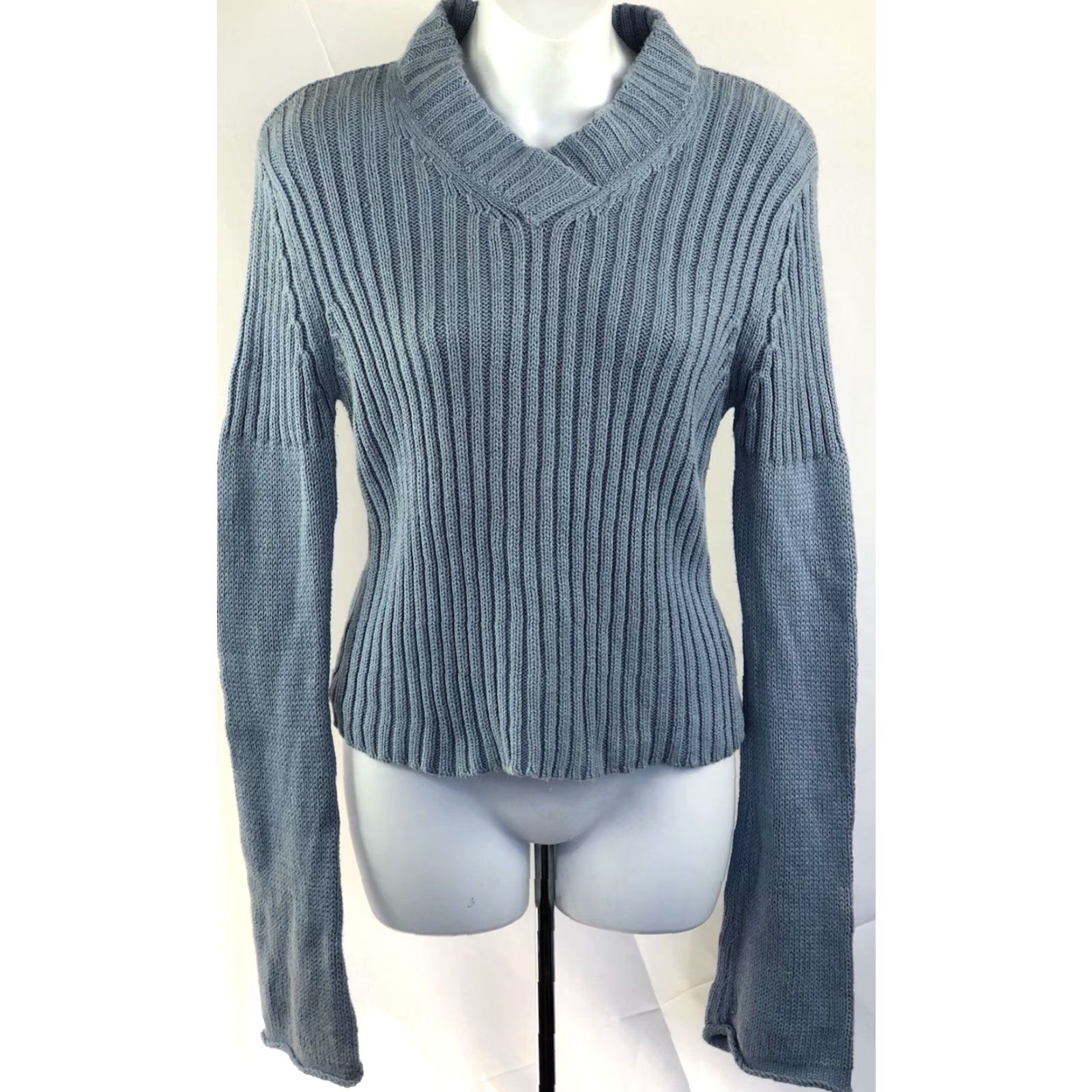 Vintage Vintage Rocket 898 Sweater L Juniors Blue Shawl Collar Rolled Cuffs Long Sleeve Boho Grunge 90s Y2K Pullover Womens Shoes? Size L / US 10 / IT 46 - 6 Thumbnail