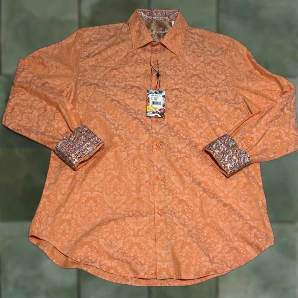 Robert Graham Robert Graham Bayview 2 Classic Fit Orange Long Sleeve Printed Classic Sz M NWT Size US M / EU 48-50 / 2 - 1 Thumbnail