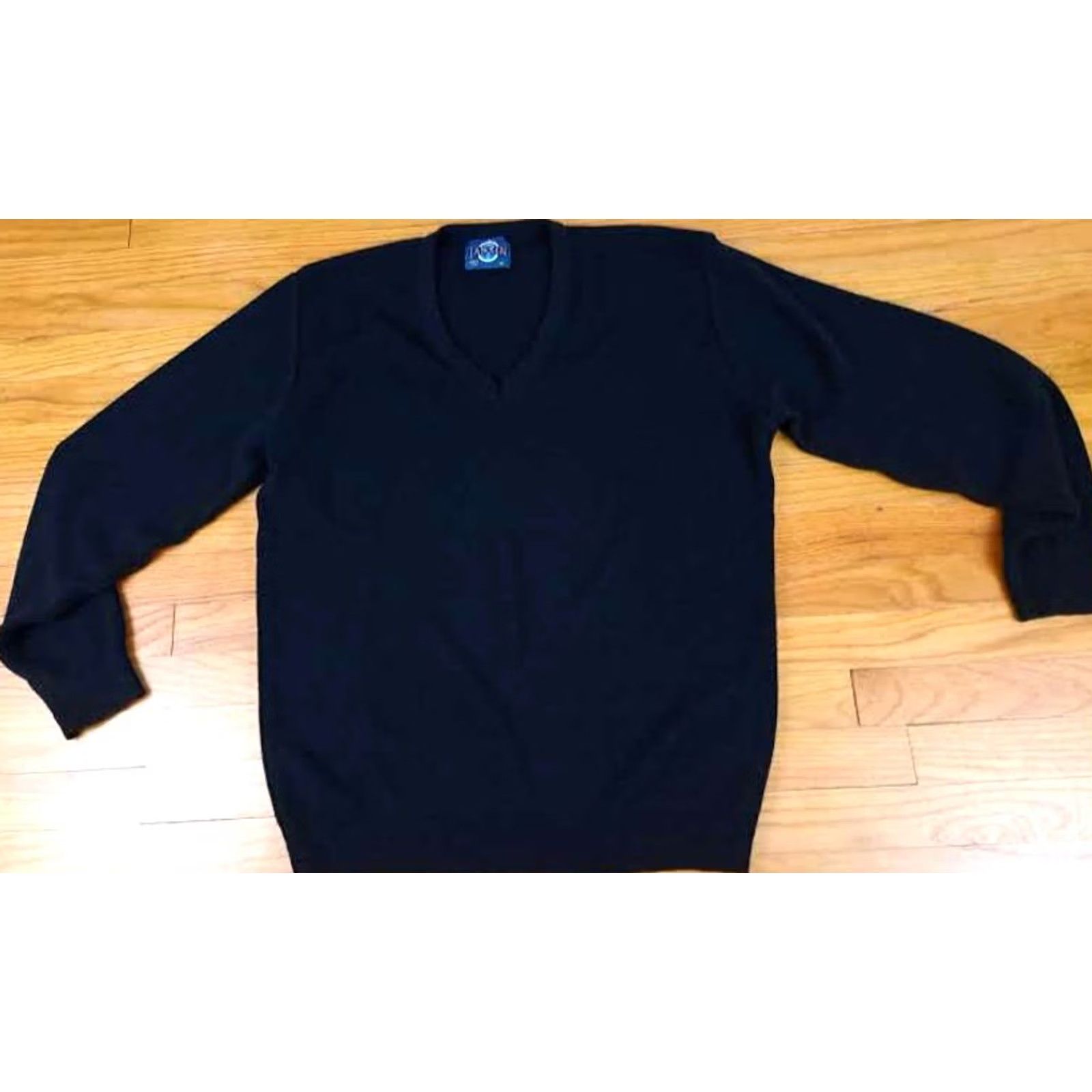 Vintage Jansen USA Knit Cotton V-Neck Golf Sweater XL Black - Good Clean Condition Size US XL / EU 56 / 4 - 3 Thumbnail