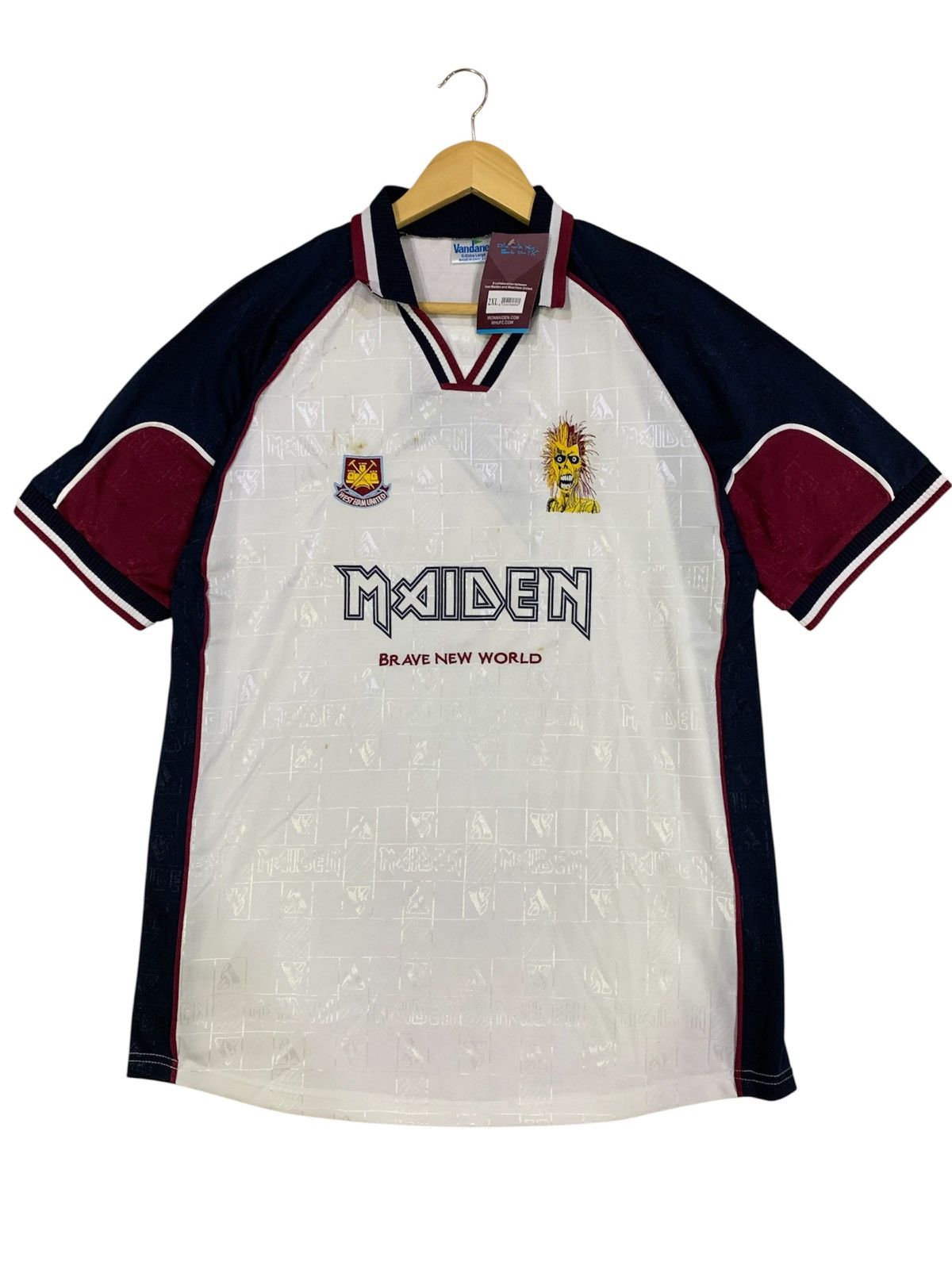 Iron Maiden Vintage IronMaiden West Ham United Jersey Deadstock With Tag Size US XL / EU 56 / 4 - 1 Thumbnail