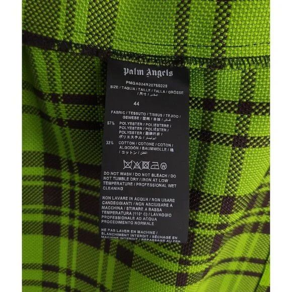 Palm Angels Palm Angels Logo Overshirt 44 XS Mens Green & White Plaid C Size US XS / EU 42 / 0 - 10 Thumbnail