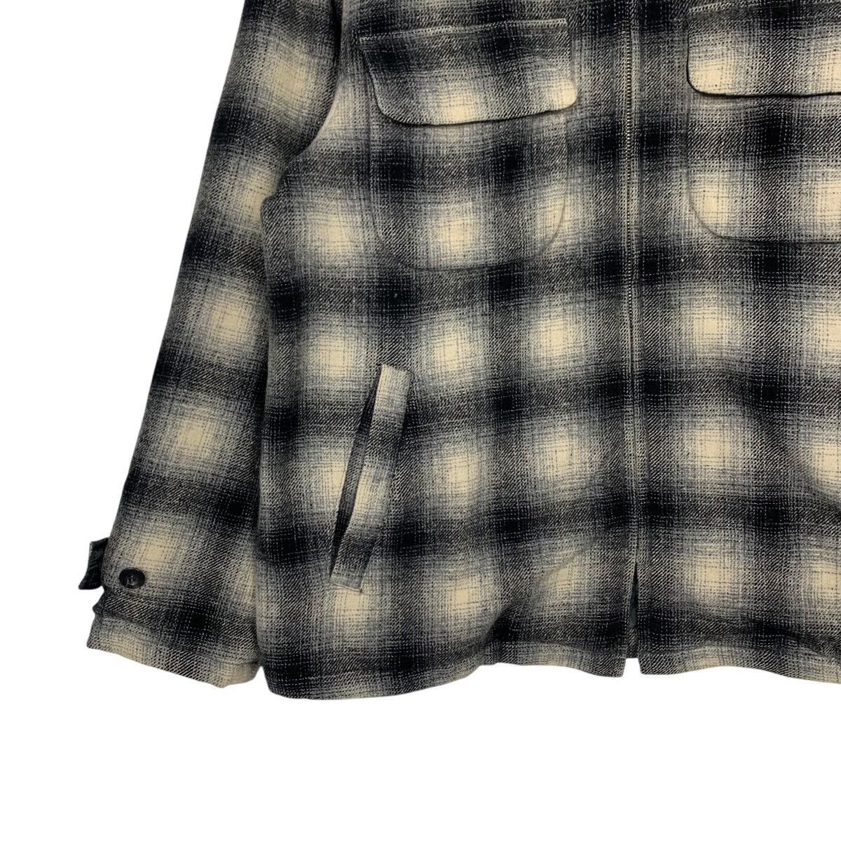 Vintage Vintage 90s Shadow Plaid Zipper Flannel Jacket #2442-C109 Size US L / EU 52-54 / 3 - 3 Thumbnail