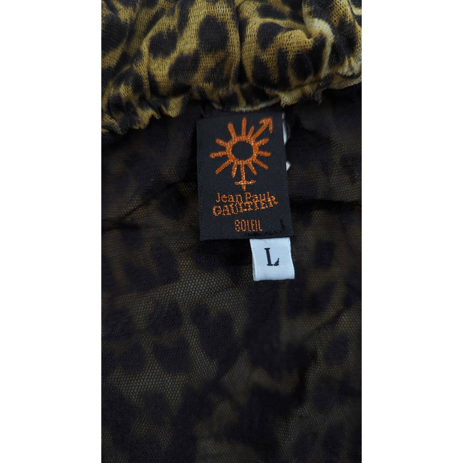 Jean Paul Gaultier Vtg 90's JP Gaultier Soleil FUZZI Leopard Mesh Ruffled Top L Size L / US 10 / IT 46 - 7 Thumbnail