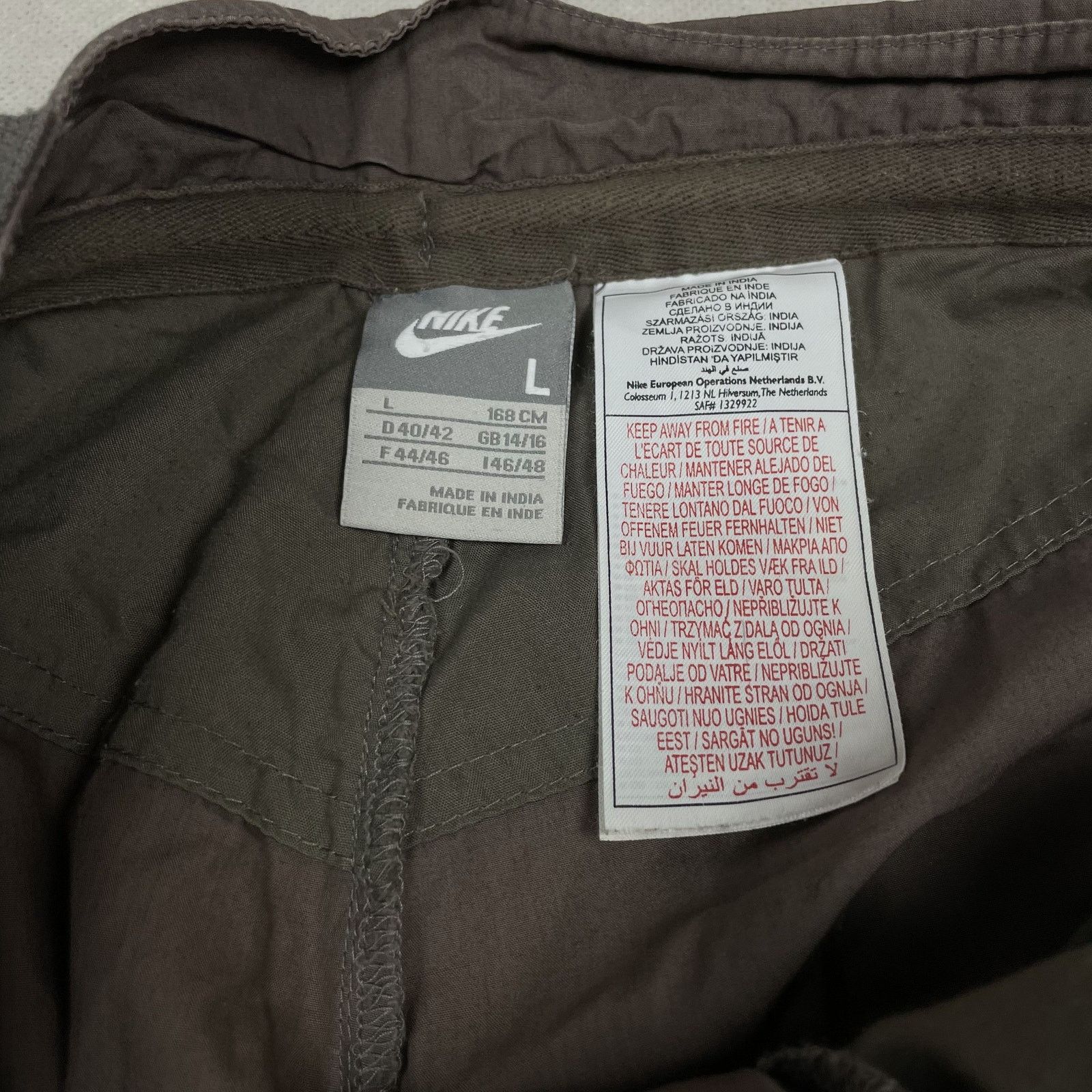 Nike × Vintage Nike Women's Brown Mid-Rise Baggy Drill Track Pants Large Size 27" / US 4 / IT 40 - 9 Thumbnail