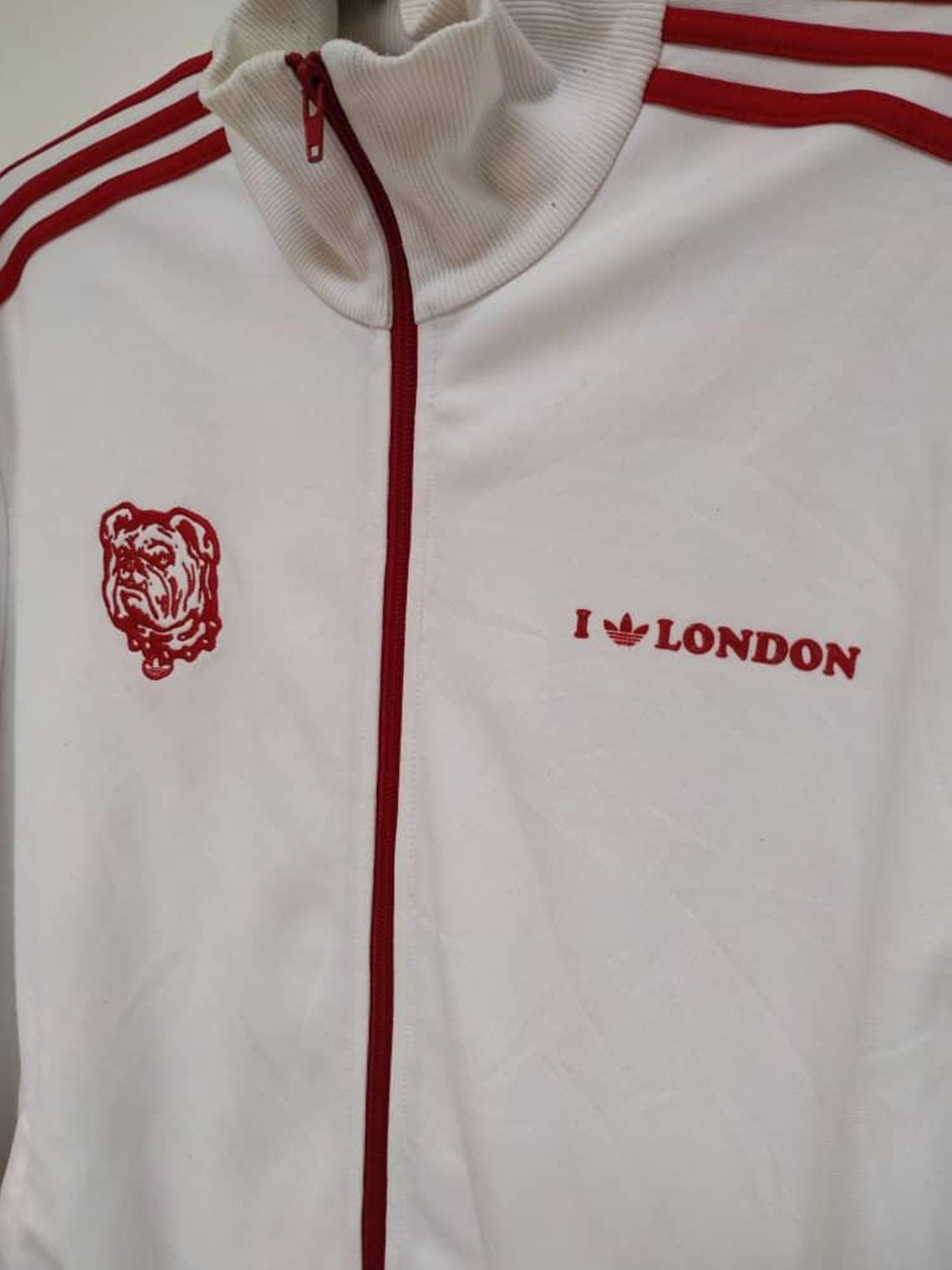 Adidas Vintage Adidas i love London White Jacket Size US L / EU 52-54 / 3 - 2 Thumbnail
