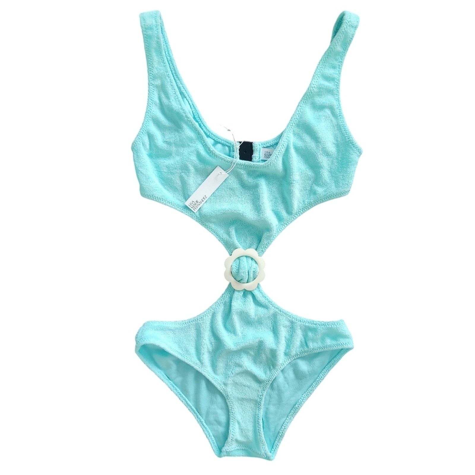 Lisa Marie Fernandez Lisa Marie Fernandez Stretch - Cotton Terry Swimsuit Blue 4 Size ONE SIZE - 1 Thumbnail
