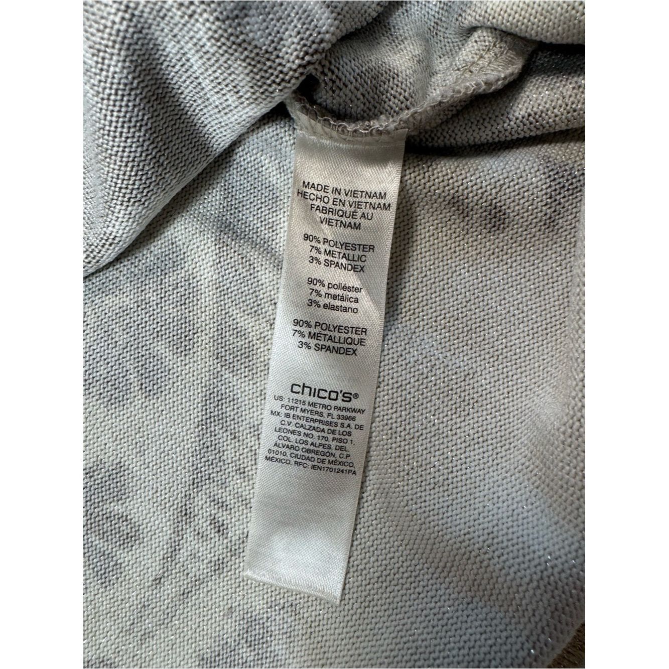 Chicos Chico's Shimmer Taupe V-Neck Knit Tunic Top Size 3 US XL Size XL / US 12-14 / IT 48-50 - 7 Thumbnail