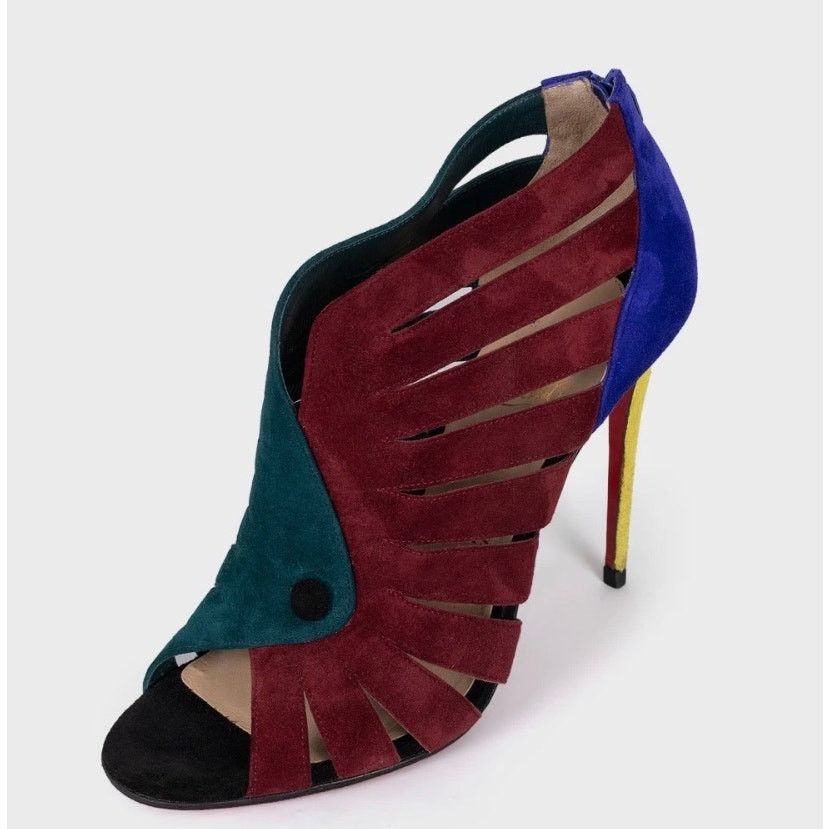 Christian Louboutin Christian Louboutin Multicolor Suede Heels - Sz.38.5 Size US 7.5 / IT 37.5 - 3 Thumbnail