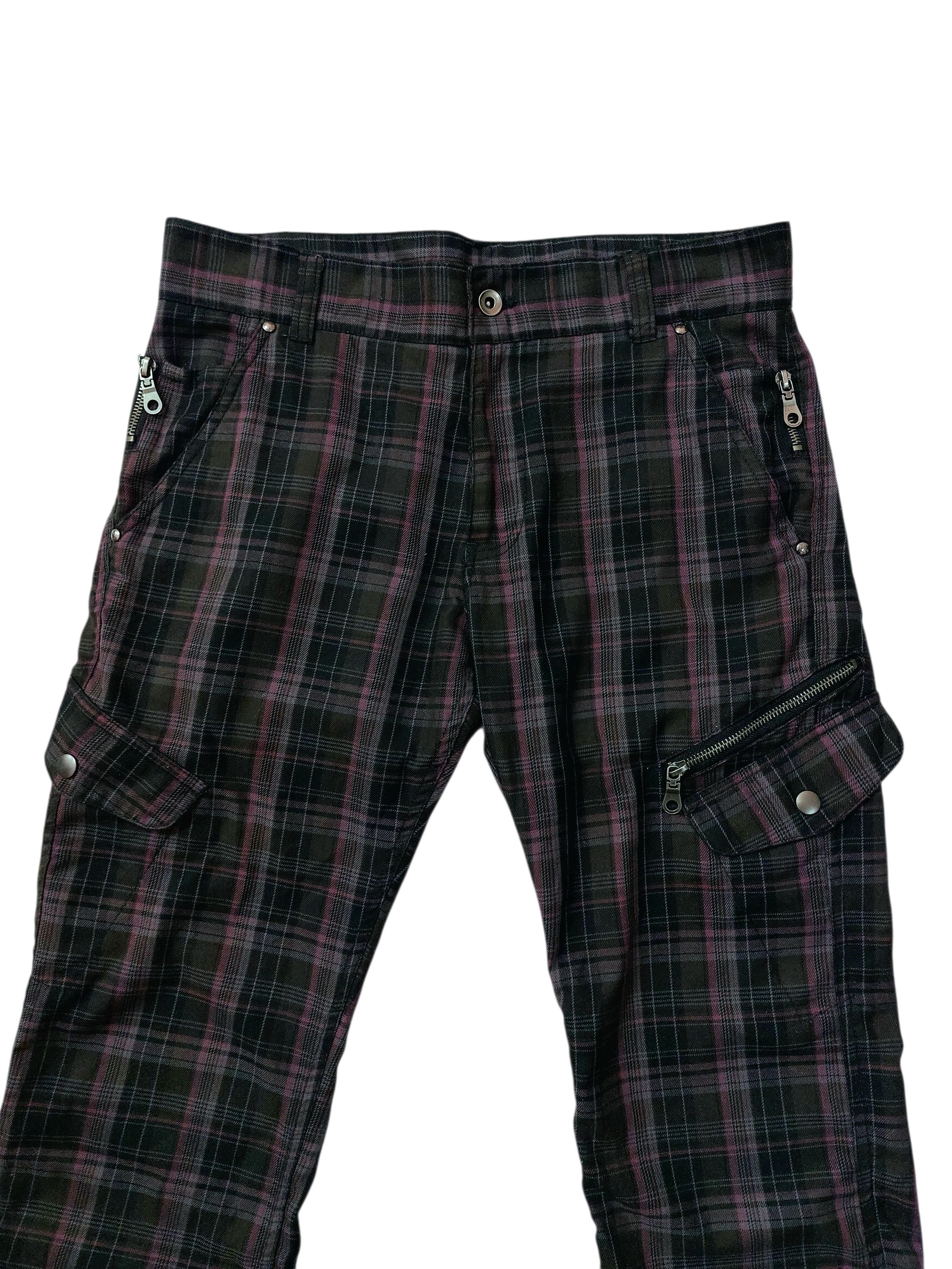 Vintage Grunge Y2K Punk Plaid Zip Nova Check Pants Size US 31 - 4 Thumbnail
