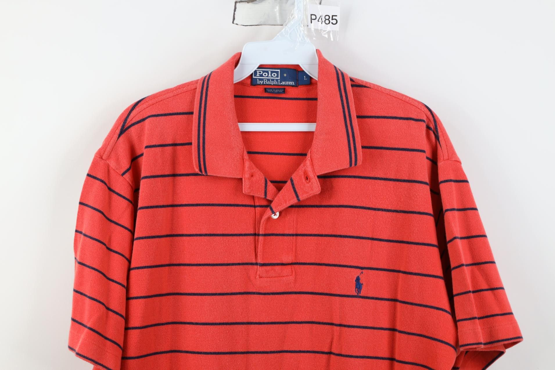 Polo Ralph Lauren Vintage 90s Ralph Lauren Striped Knit Golf Polo Shirt Cotton Size US L / EU 52-54 / 3 - 2 Thumbnail