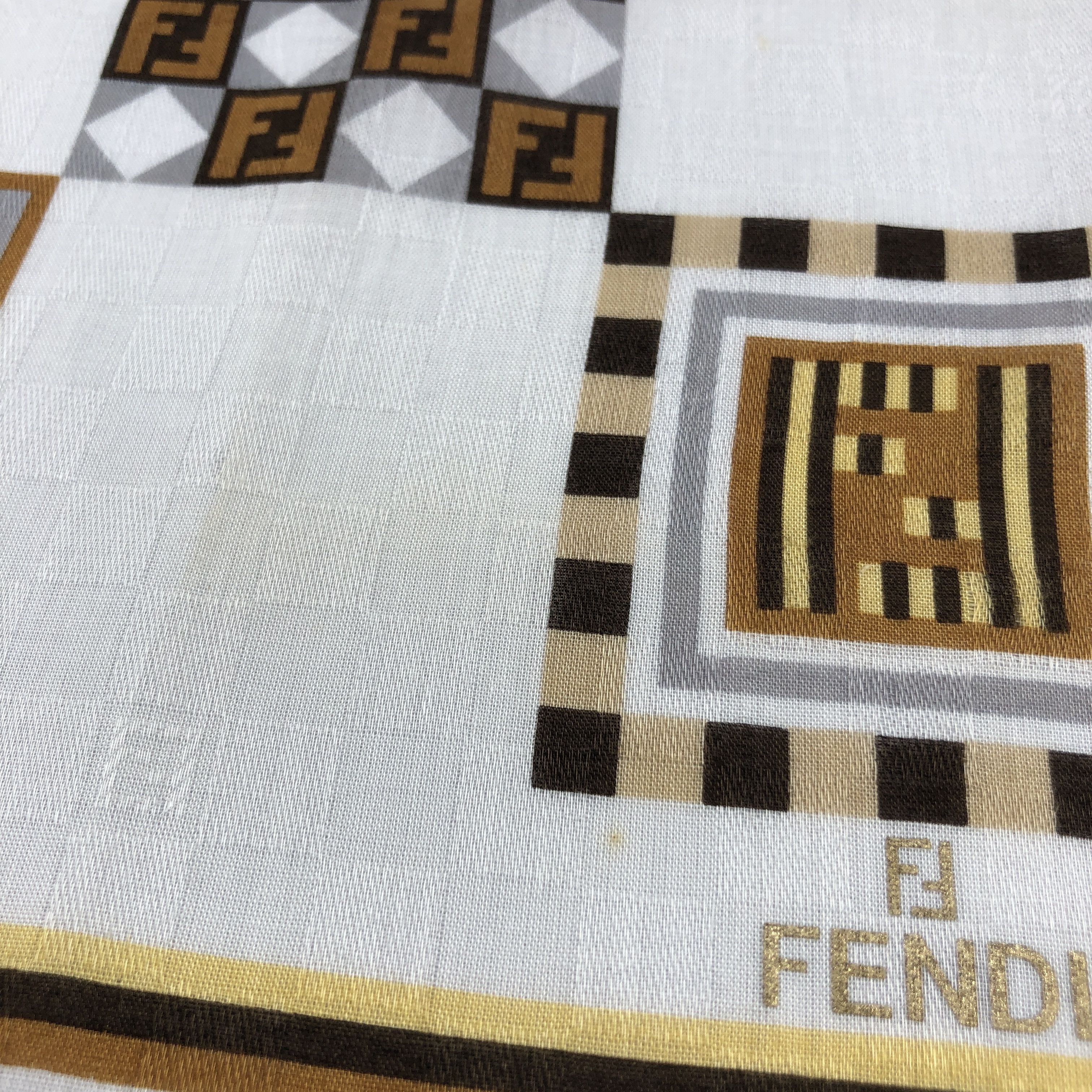 Japanese Brand Fendi Monogram FF Handkerchief Neckerchief Bandana H2998 Size ONE SIZE - 4 Thumbnail