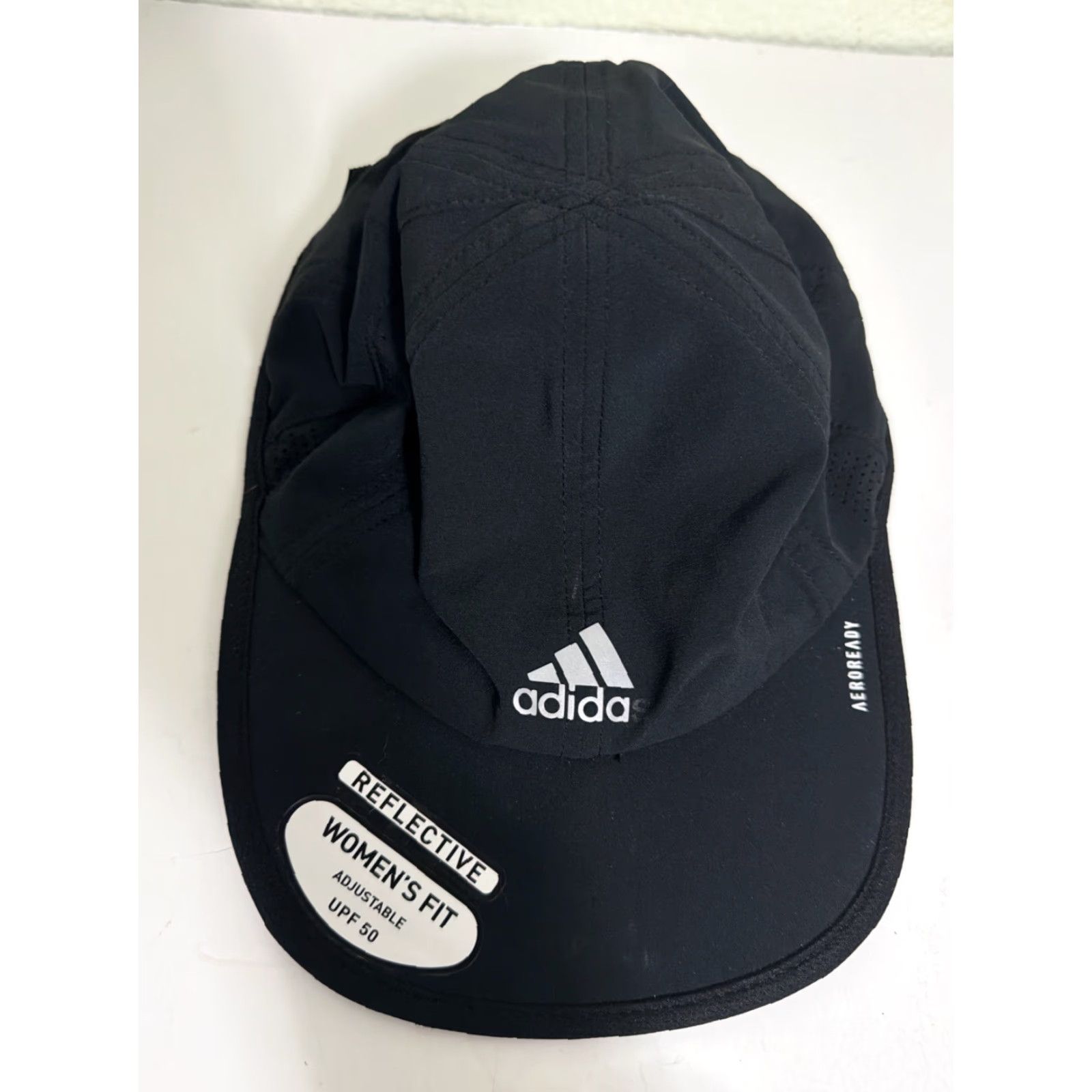 Adidas Adidas Women’s Aeroready Reflective Black Running Strapback Hat UPF 50 Adjustable Women’s Baseball Cap Reflective Adidas Hat Size ONE SIZE - 6 Thumbnail
