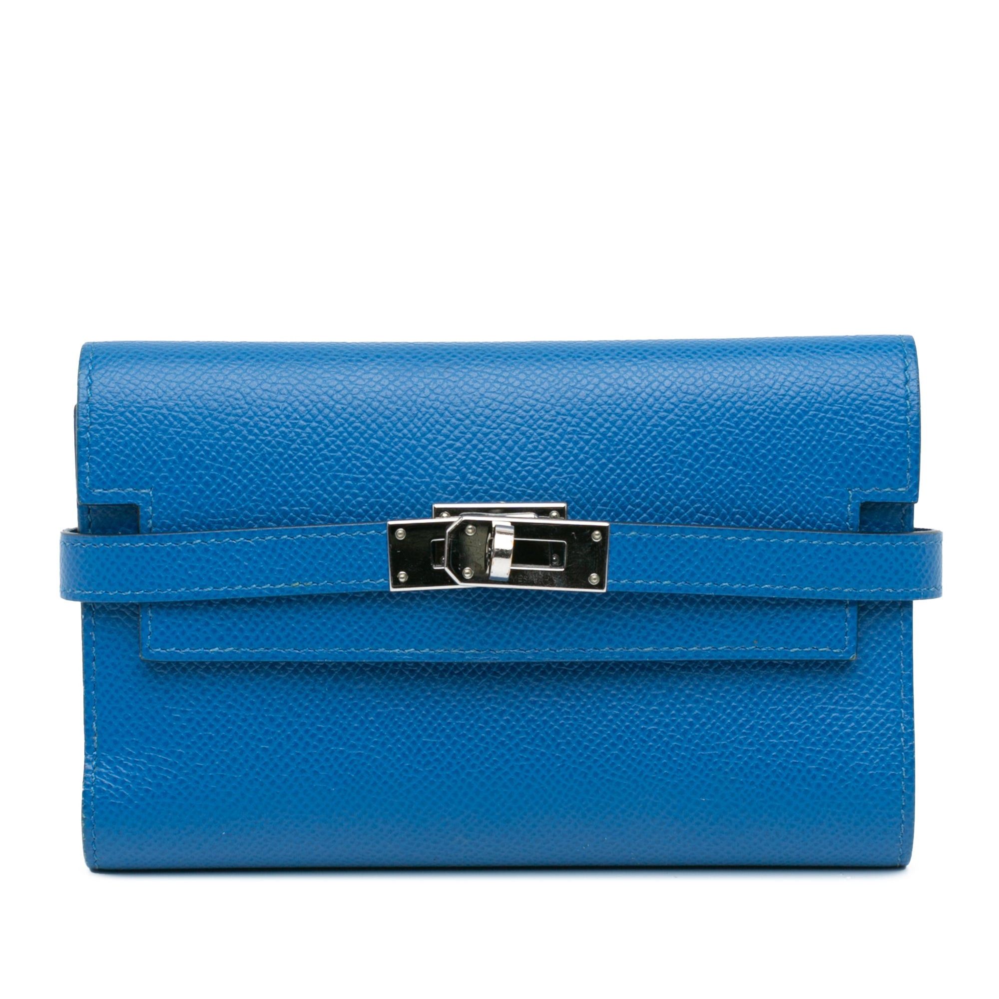 Hermès Medium Epsom Kelly Depliant Wallet Blue