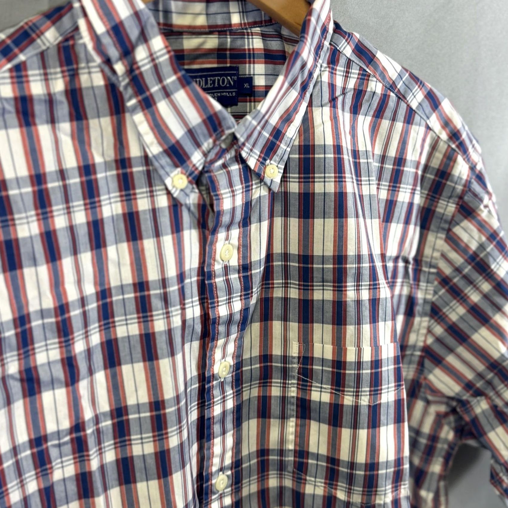 Pendleton Pendleton Shirt Mens XL Blue Red Plaid Short Sleeve Button-Down Cotton Pocket Size US XL / EU 56 / 4 - 3 Thumbnail