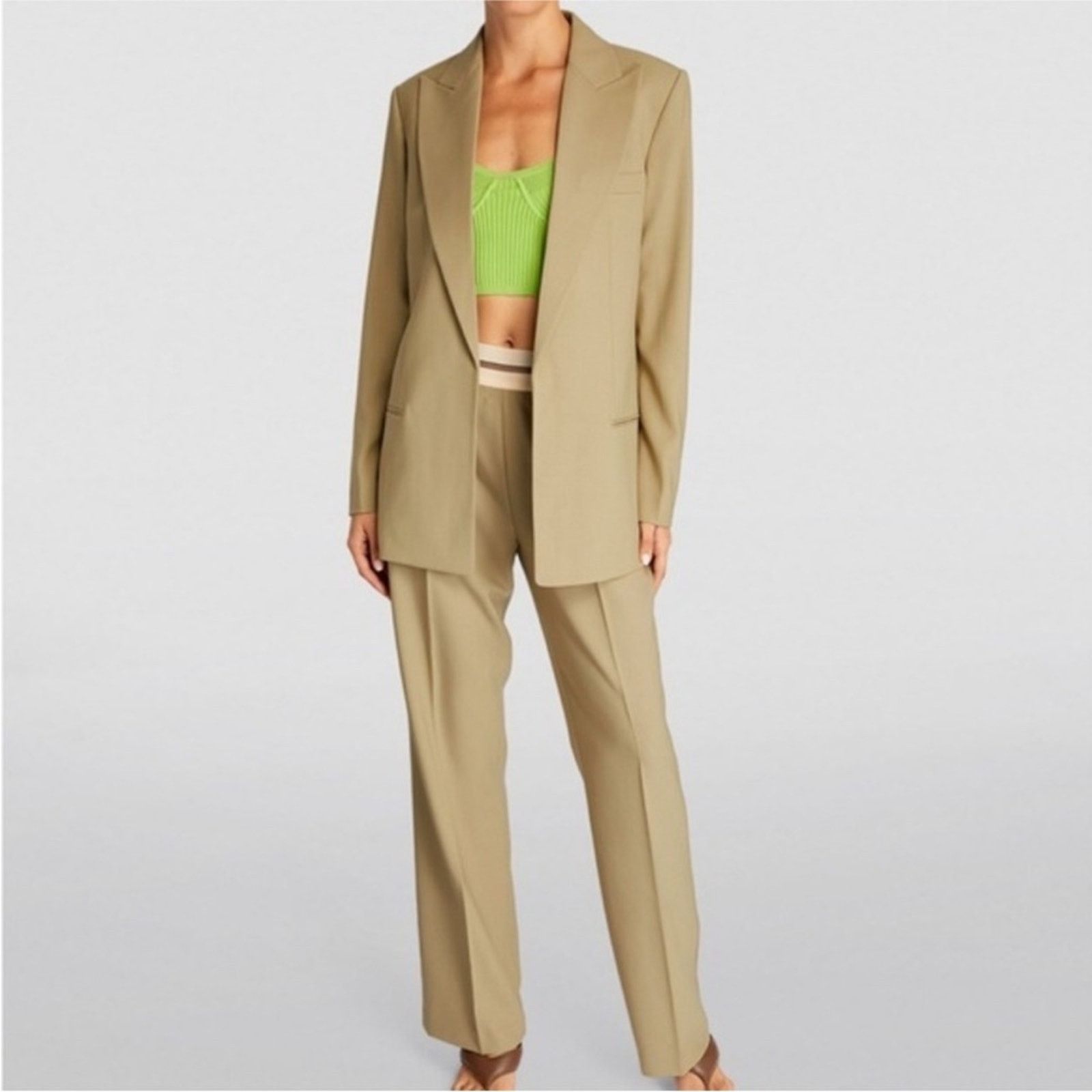 Helmut Lang 183 NWOT Helmut Lang $550 Women's Tan Blazer Size 0 Size XS / US 0-2 / IT 36-38 - 2 Thumbnail