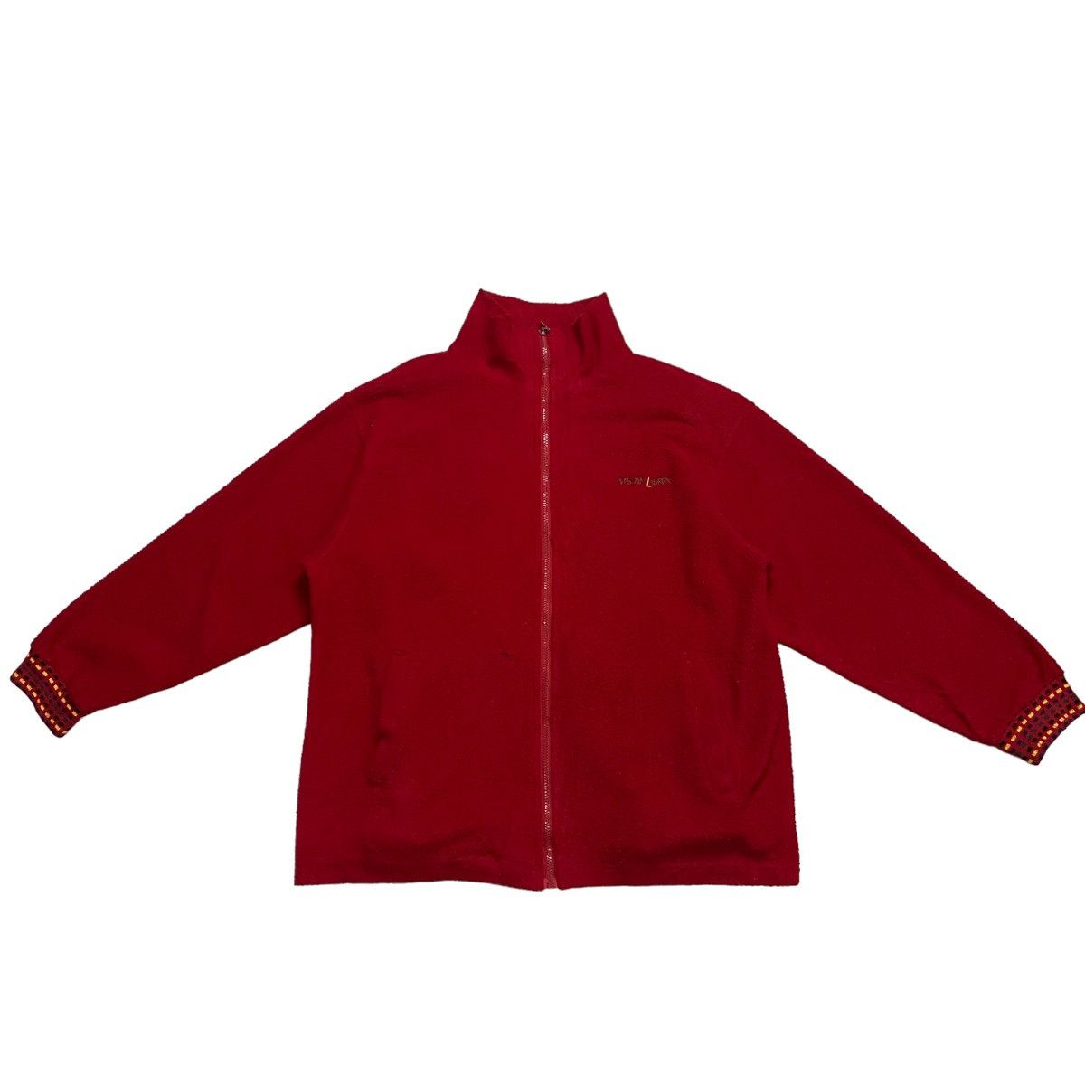 Vintage Yves Saint Lauren vintage big logo back zipper fleece Size US L / EU 52-54 / 3 - 5 Thumbnail