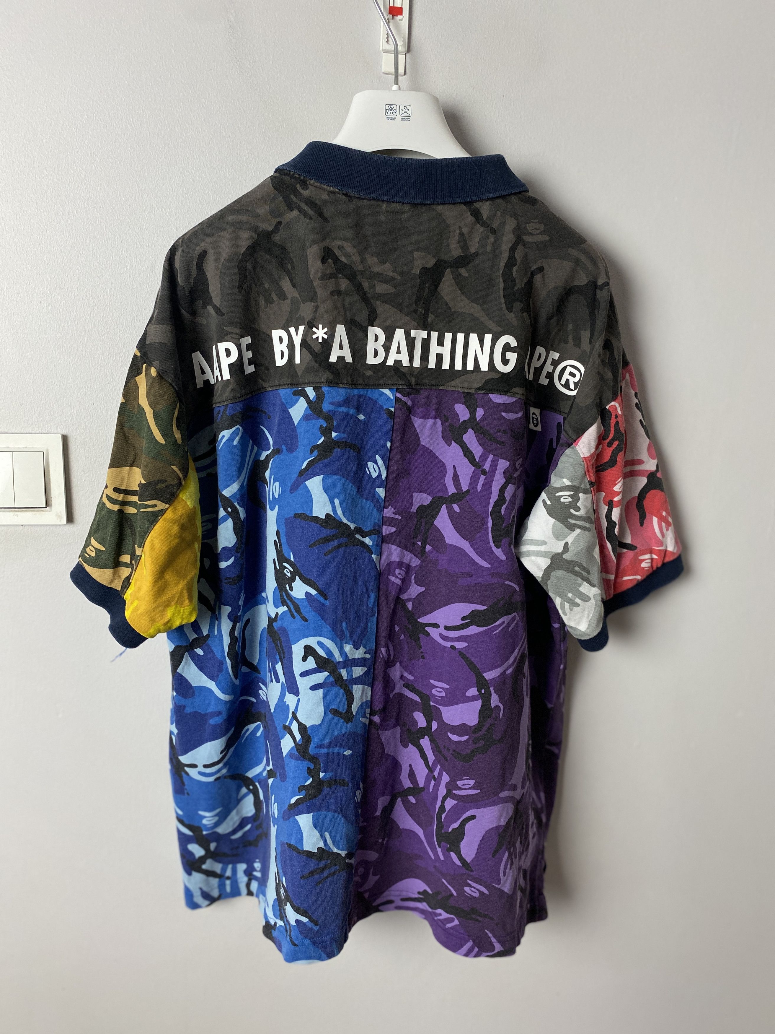 Aape Aape by A Bathing Ape multicolor camo polo t-shirt tee Size US L / EU 52-54 / 3 - 2 Thumbnail