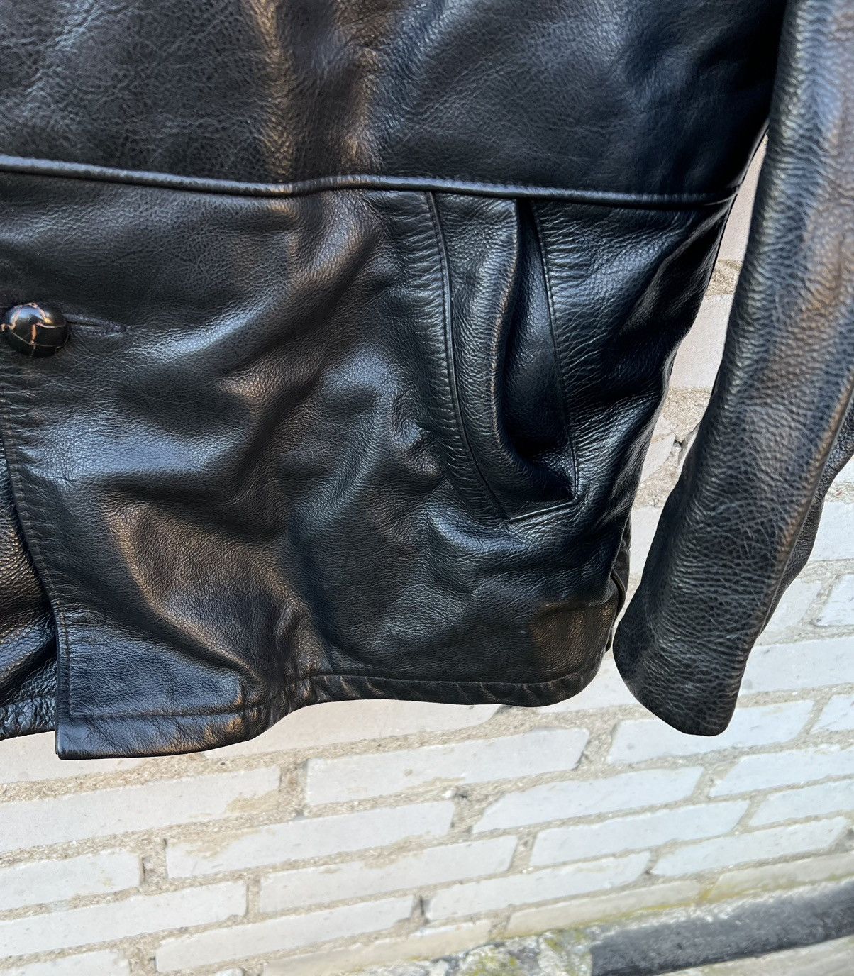Schott Heavy Leather Jacket Schott NYC USA Vintage Heavy Leather Size US XL / EU 56 / 4 - 7 Thumbnail