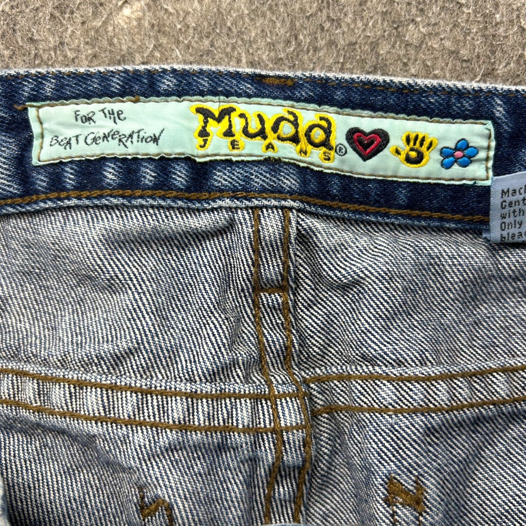 Bell VINTAGE Mudd Jeans Womens 5 Denim Bell Bottom Flare Patchwork Low Rise 90s Blue Size 27" / US 4 / IT 40 - 5 Thumbnail