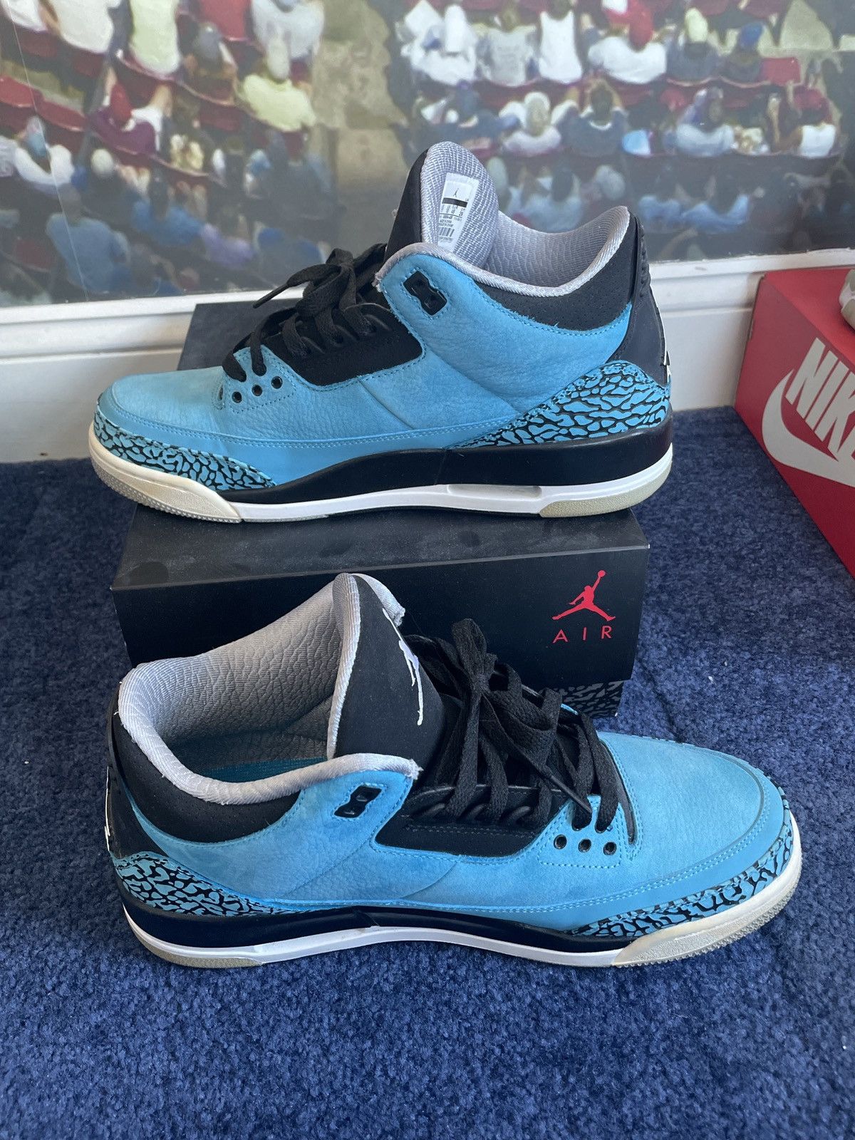 image of Jordan Brand Retro 3 Powder Blue Size 11 Shoes, Men's