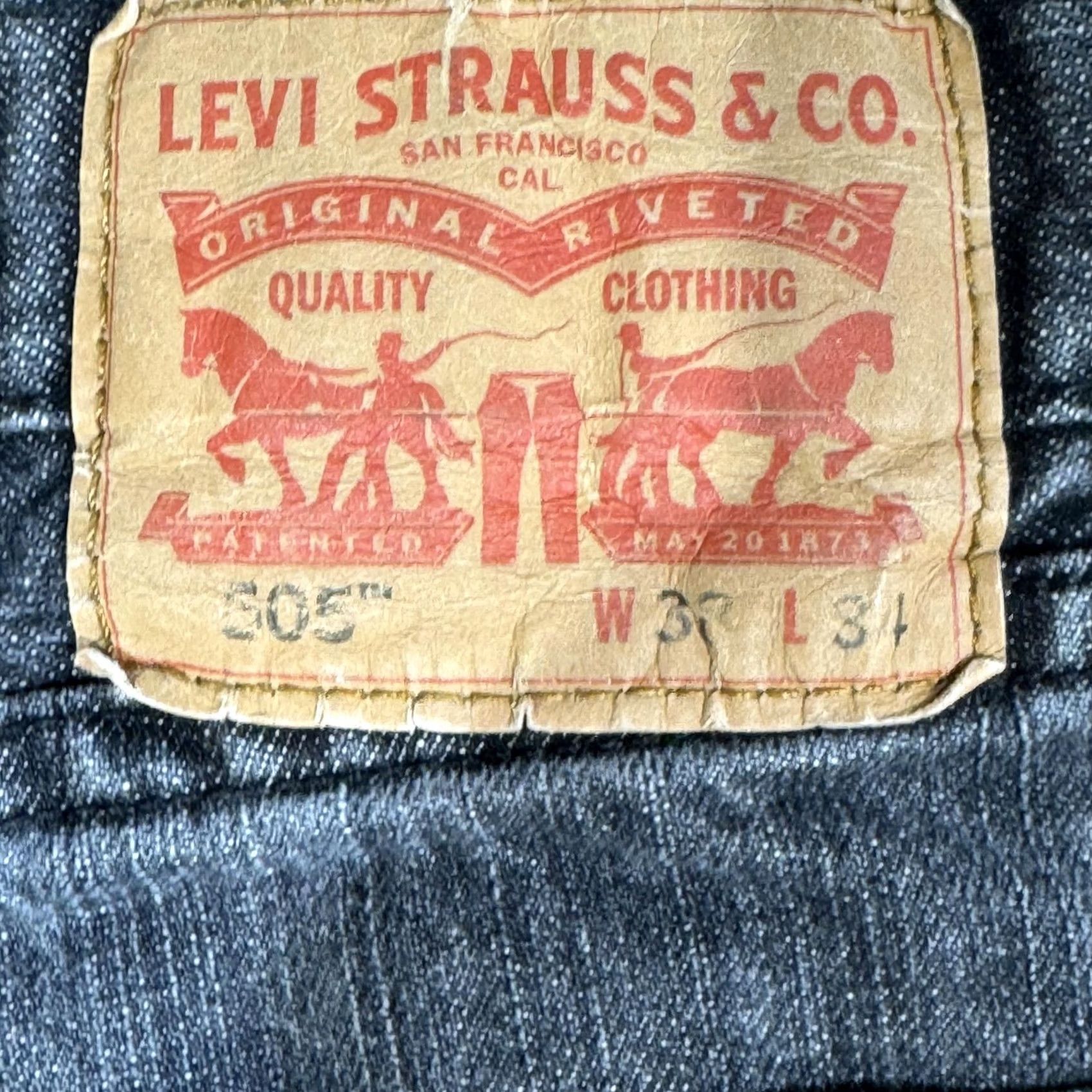 Levi's Levi's 505 Jeans Mens 38x34 Black Gray Regular Fit Straight Denim Casual Size US 38 / EU 54 - 4 Thumbnail