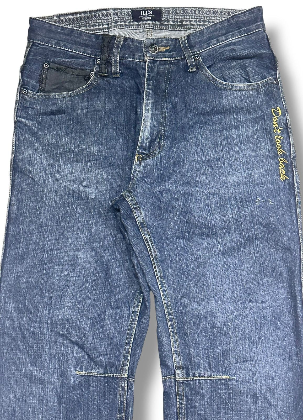 Other ill's Vintage Jeans Embroidered Baggy Loose Style Faded Wash Size US 31 - 4 Thumbnail