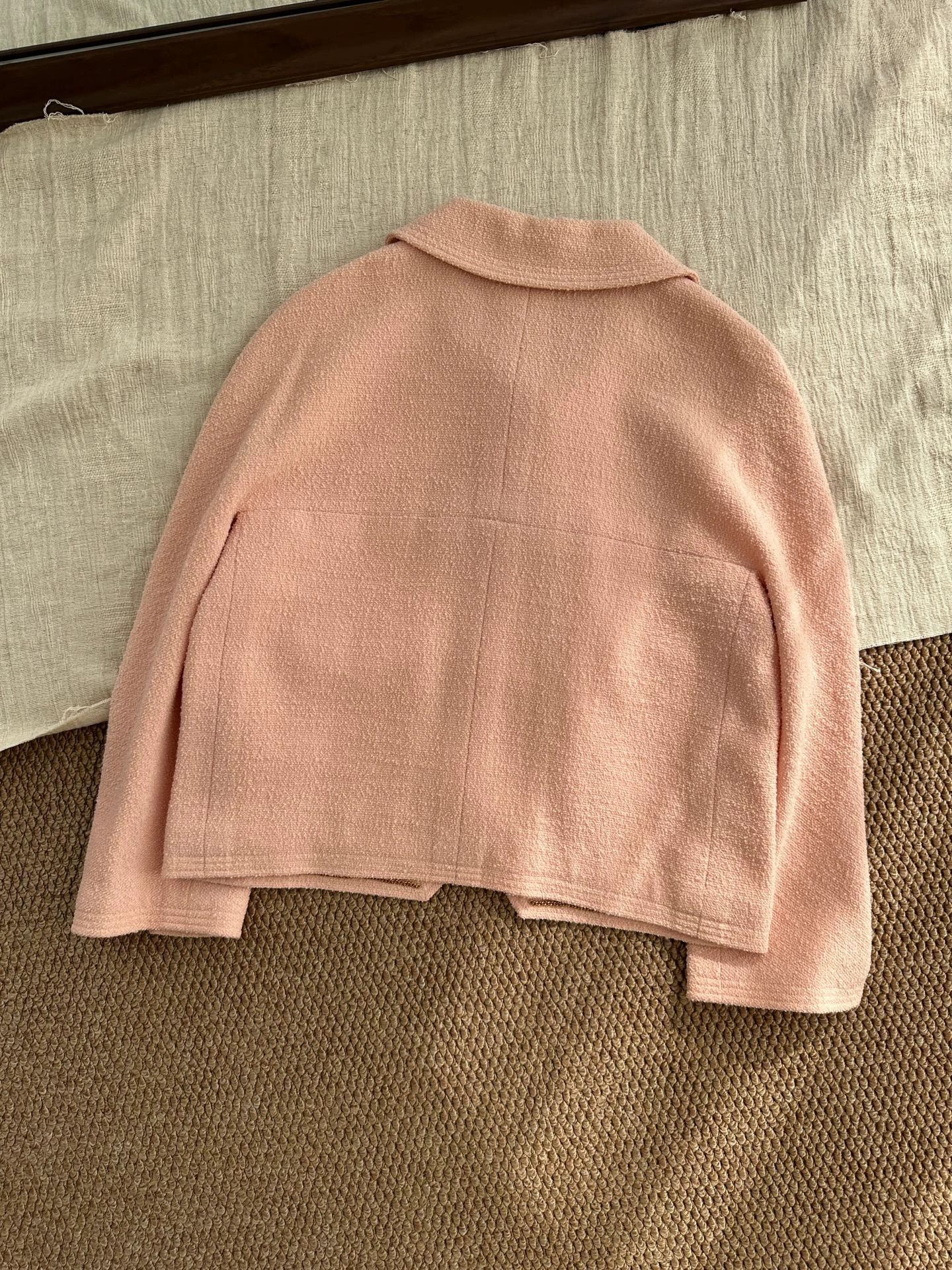 Chanel Chanel tweed CC button short jacket women's peach pink Size M / US 6-8 / IT 42-44 - 4 Thumbnail