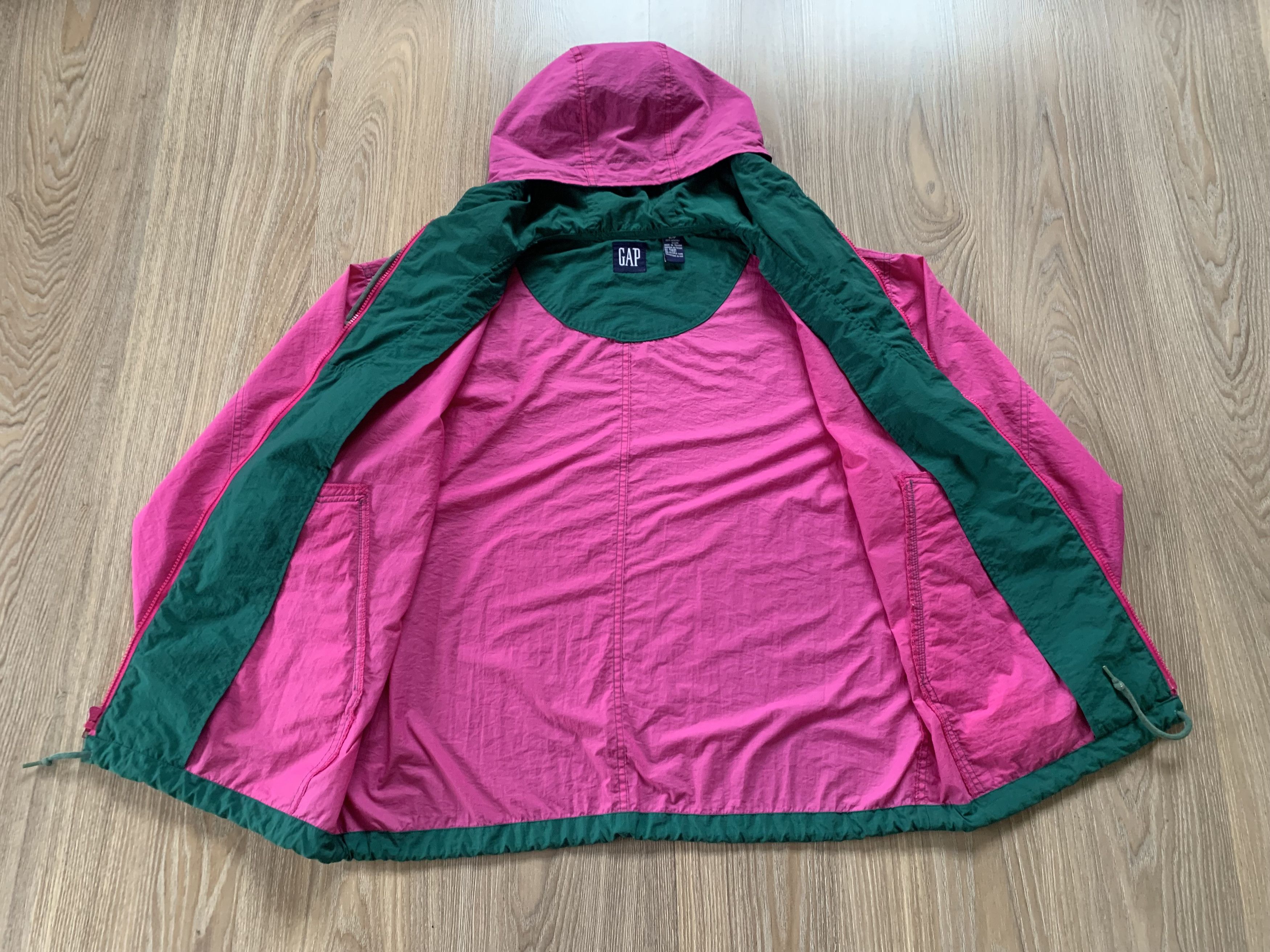 Gap Mens Vintage Gap Pink Nylon Hooded Windbreaker Jacket Size US S / EU 44-46 / 1 - 4 Thumbnail