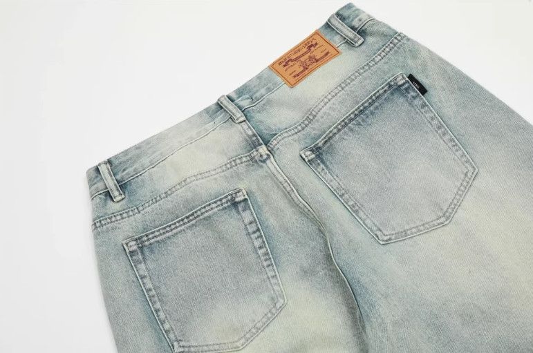Vintage Retro men's hip-hop distressed loose casual washed jeans Size US 32 / EU 48 - 5 Thumbnail