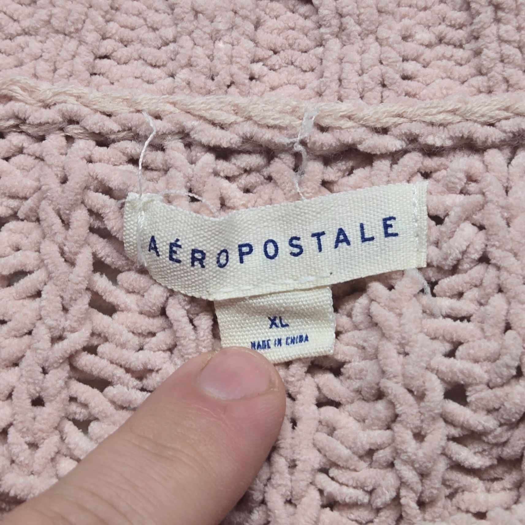 Aeropostale VINTAGE Aeropostale Women’s Sweater Cardigan Long Sleeve Pink XL Casual Knit Size XL / US 12-14 / IT 48-50 - 3 Thumbnail