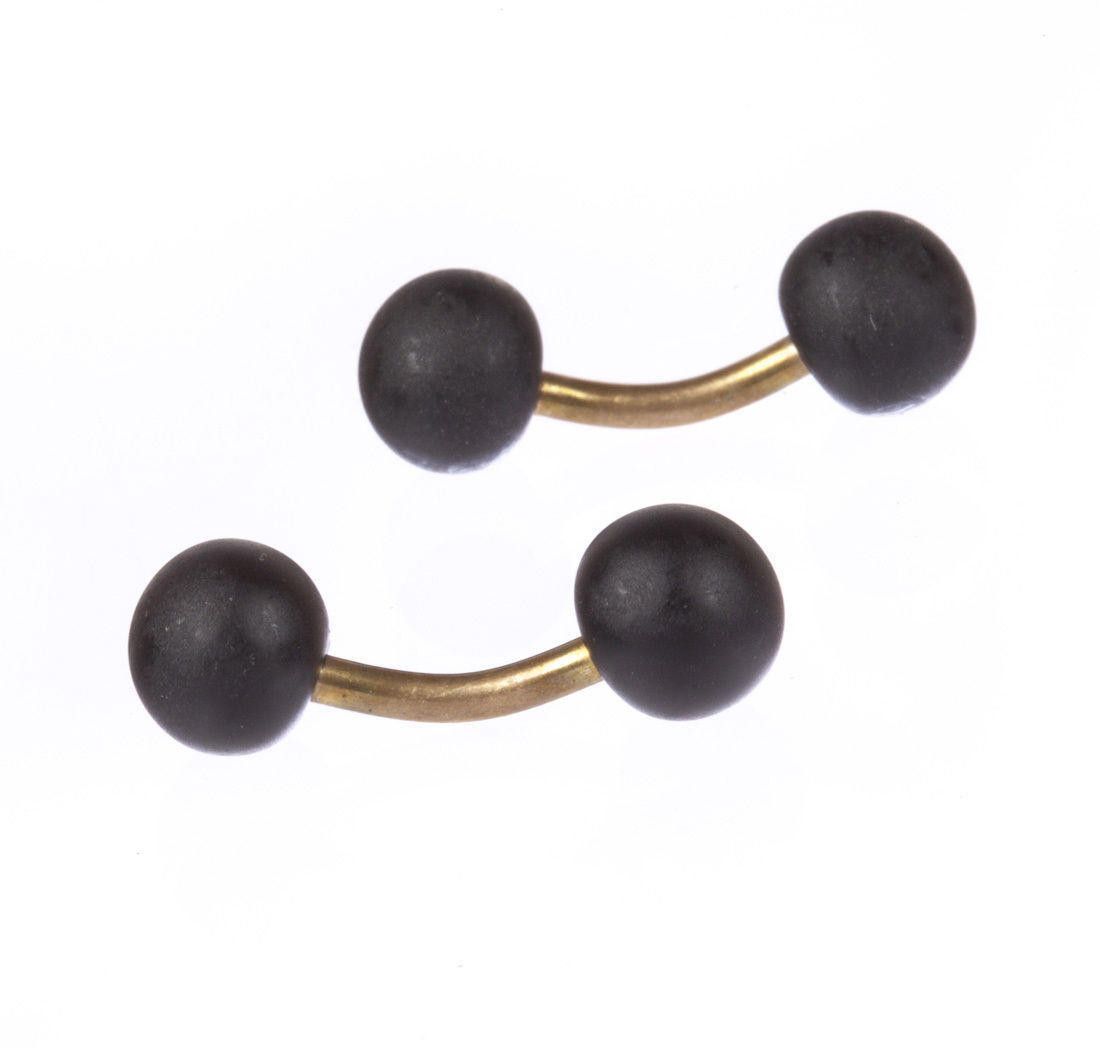 Designer Victorian Jet Ball Cufflinks Size ONE SIZE - 3 Thumbnail