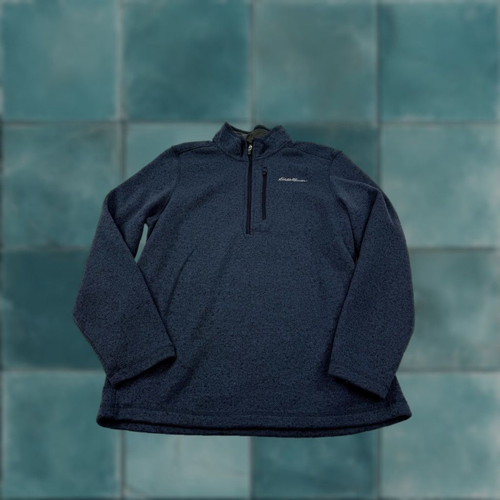 Eddie Bauer Eddie Bauer Sweater Mens Large Blue 1/4 Zip Mock Neck Fleece Pullover Outdoor Shirt Size US L / EU 52-54 / 3 - 1 Thumbnail