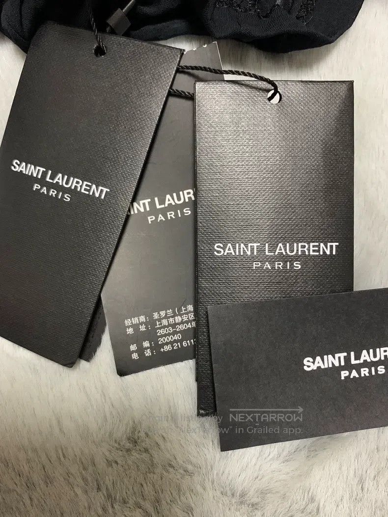Saint Laurent Paris Saint Laurent Paris Black Ruffle Deep V Neck Translucent S Size US S / EU 44-46 / 1 - 5 Thumbnail