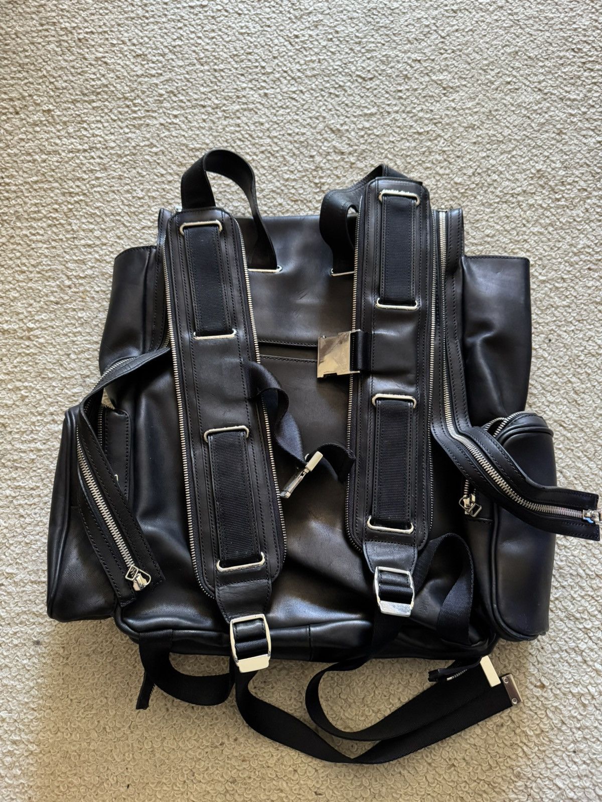 Hood By Air Hood By Air Black Leather Backpack – OS Size ONE SIZE - 3 Thumbnail