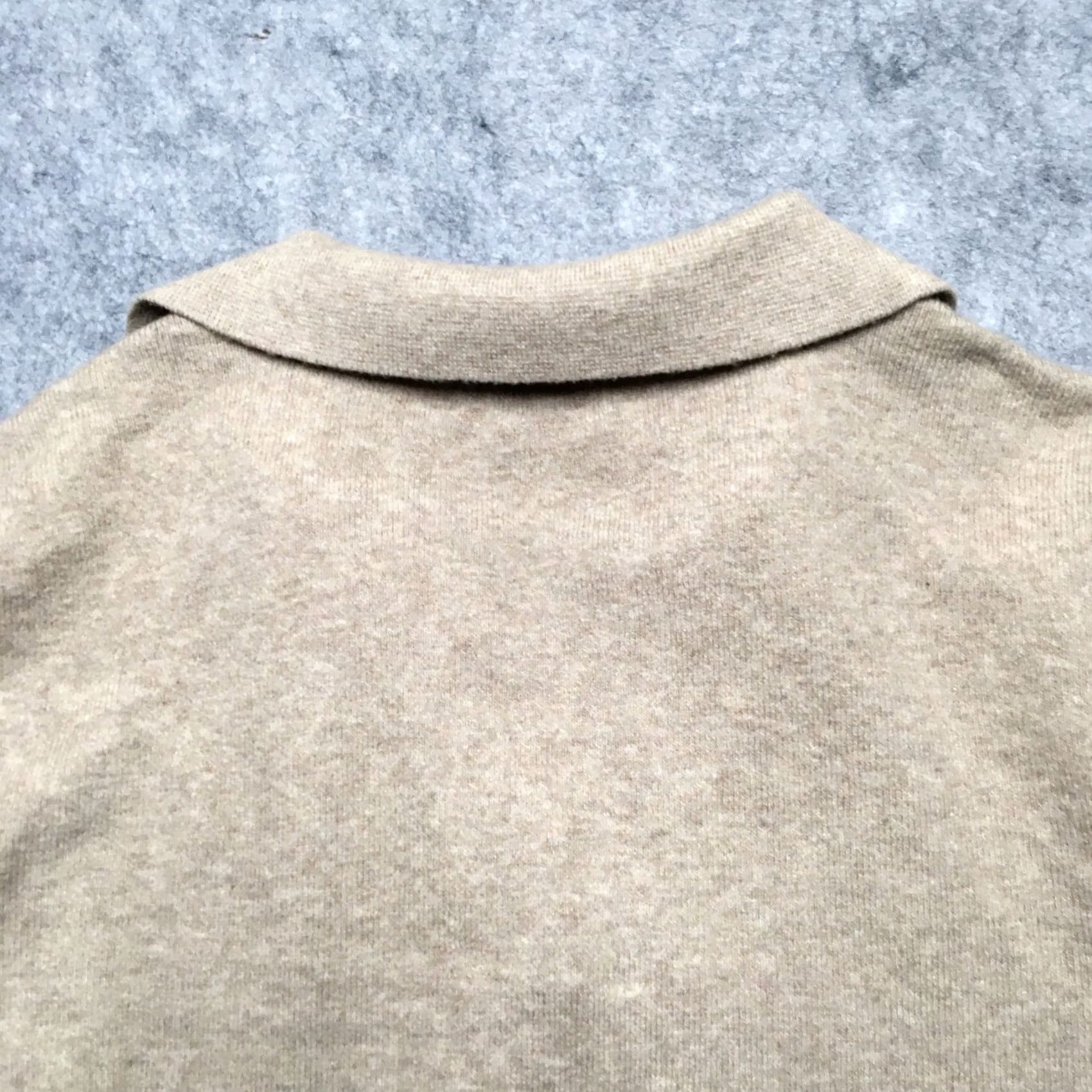 Faherty Faherty Sweater Polo Womens M Oatmeal Beige Collared V Neck Pullover Knit Cotton Blend Long Sleeve Modern Classic Preppy Womens Size M / US 6-8 / IT 42-44 - 6 Thumbnail