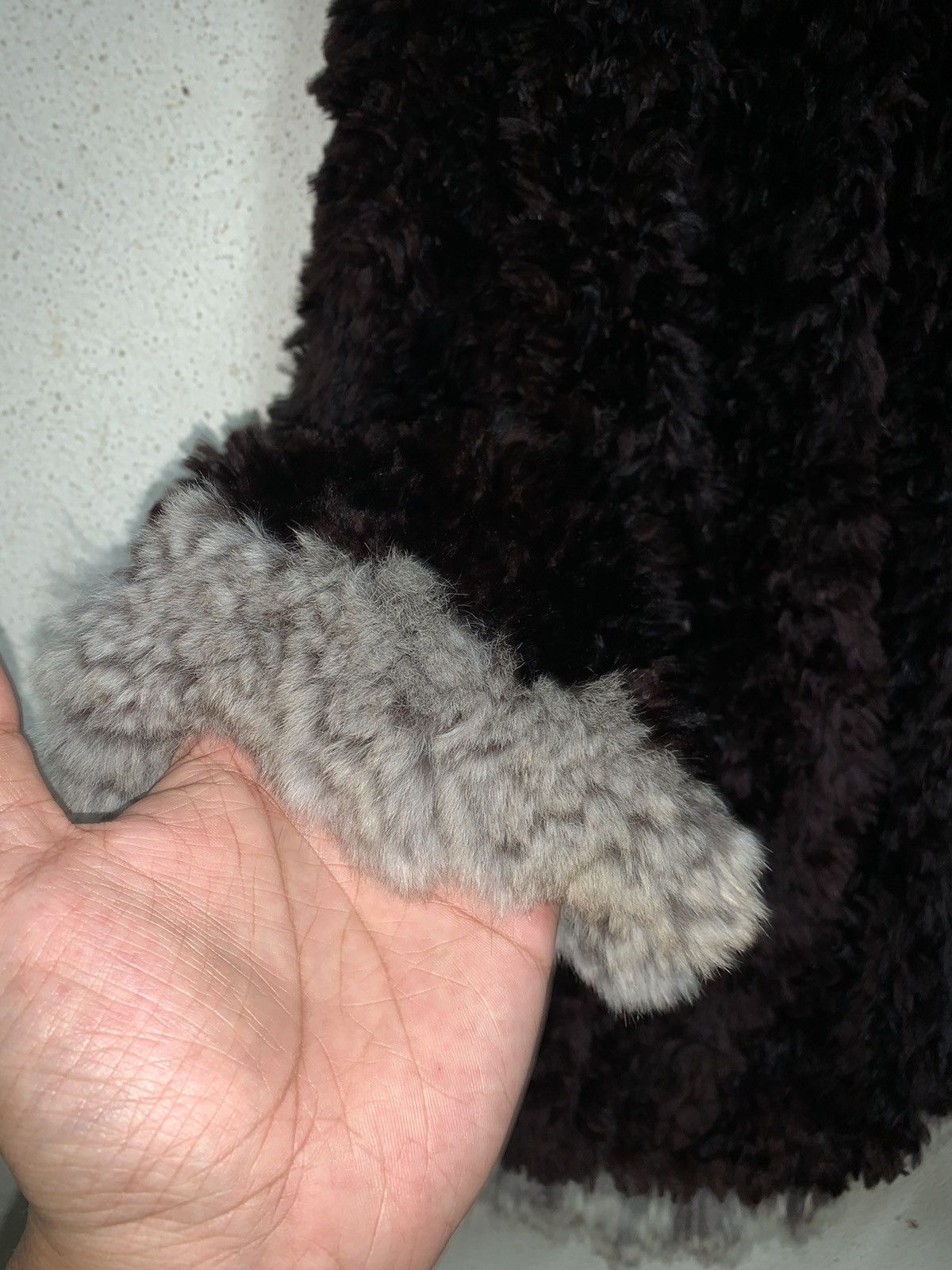 Vintage Paula Lishman Beaver Fur hand knitted coat Size L / US 10 / IT 46 - 6 Thumbnail
