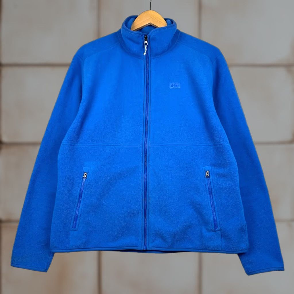 Vintage REI Mens L Blue Full Zip Fleece Jacket Hiking Gorp Windbreaker Sweater Outdoor Casual Size US L / EU 52-54 / 3 - 1 Thumbnail